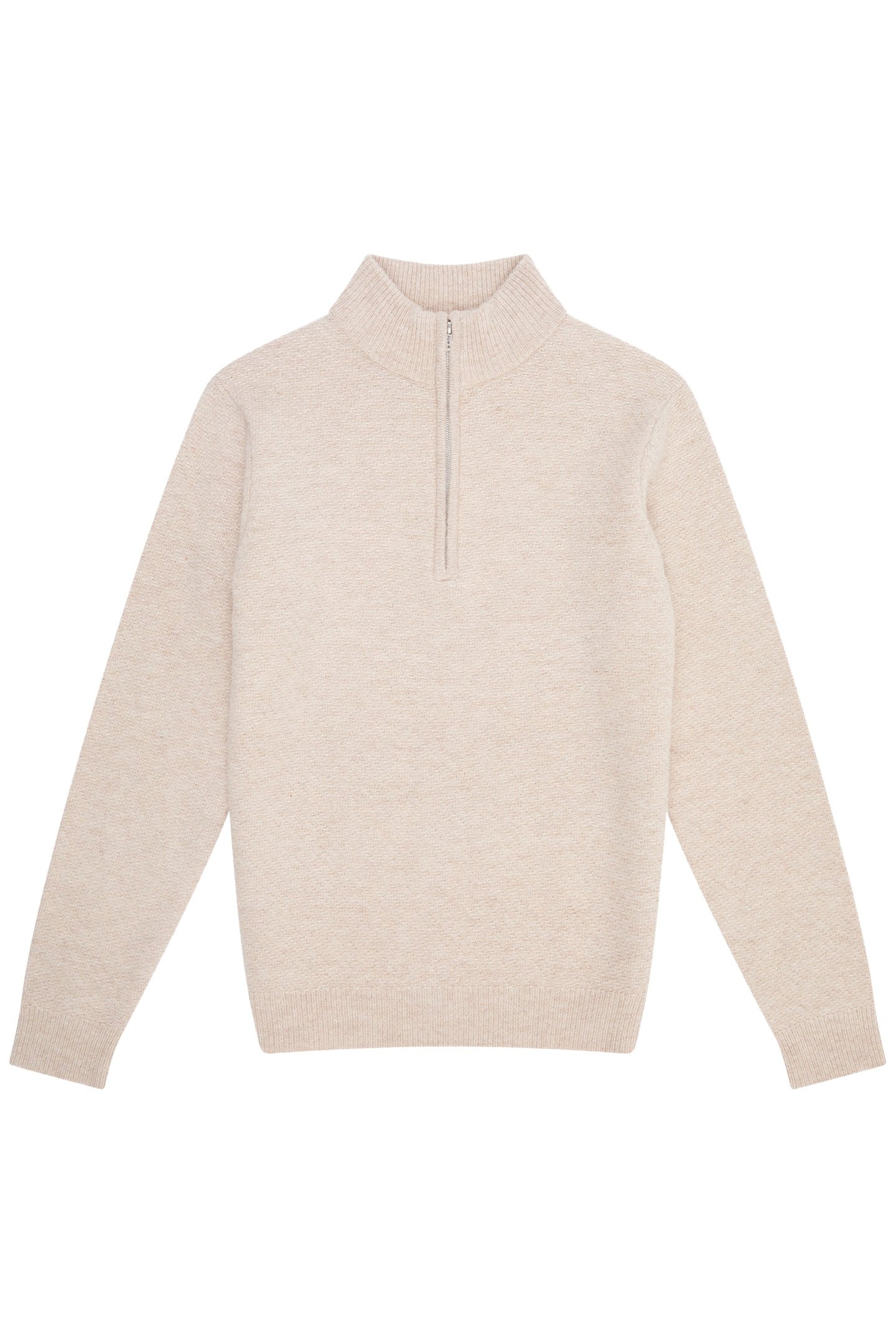 TEXTURED 1/2 ZIP JUMPER SAND 3