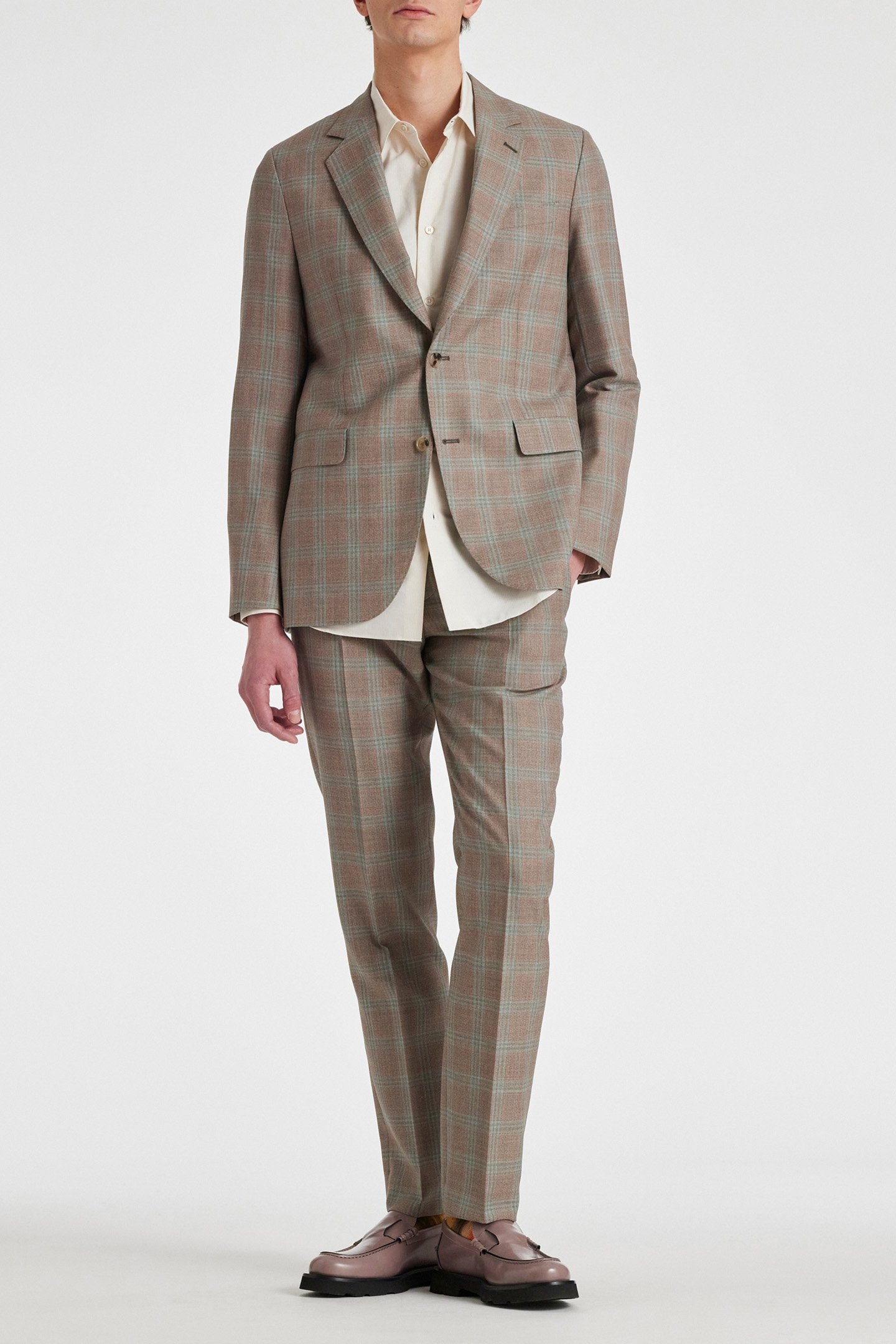 MENS 2 BUTTON JACKET LIGHT BEIGE 3