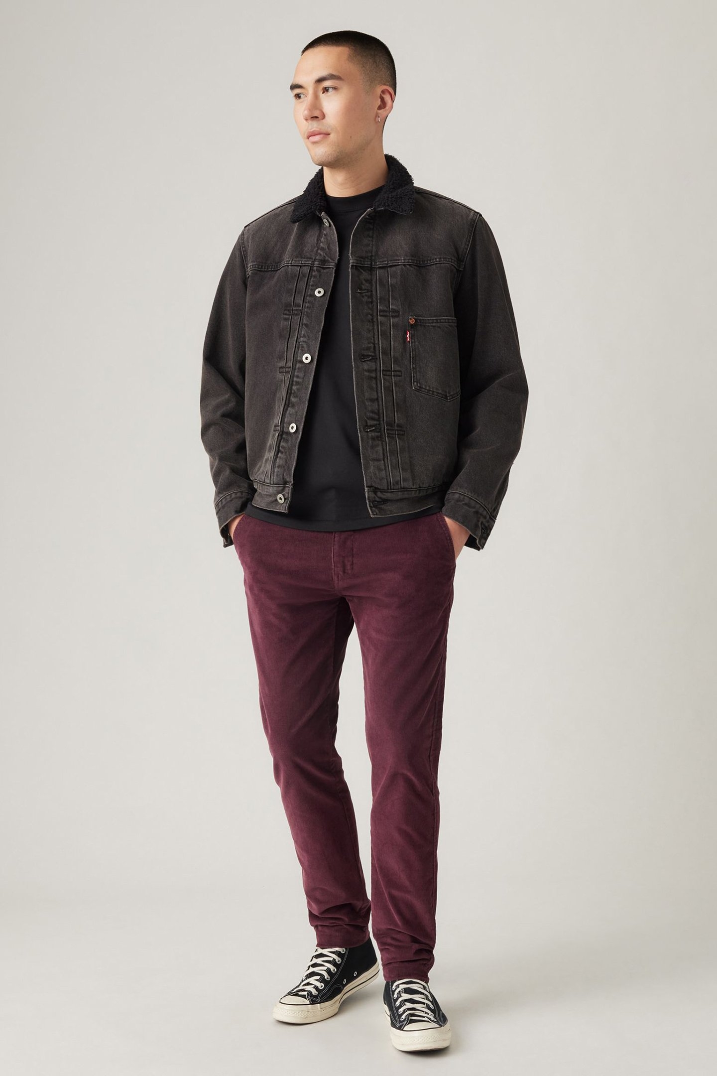 XX CHINO SLIM II DEEP BURGUNDY S 14W CORD 6