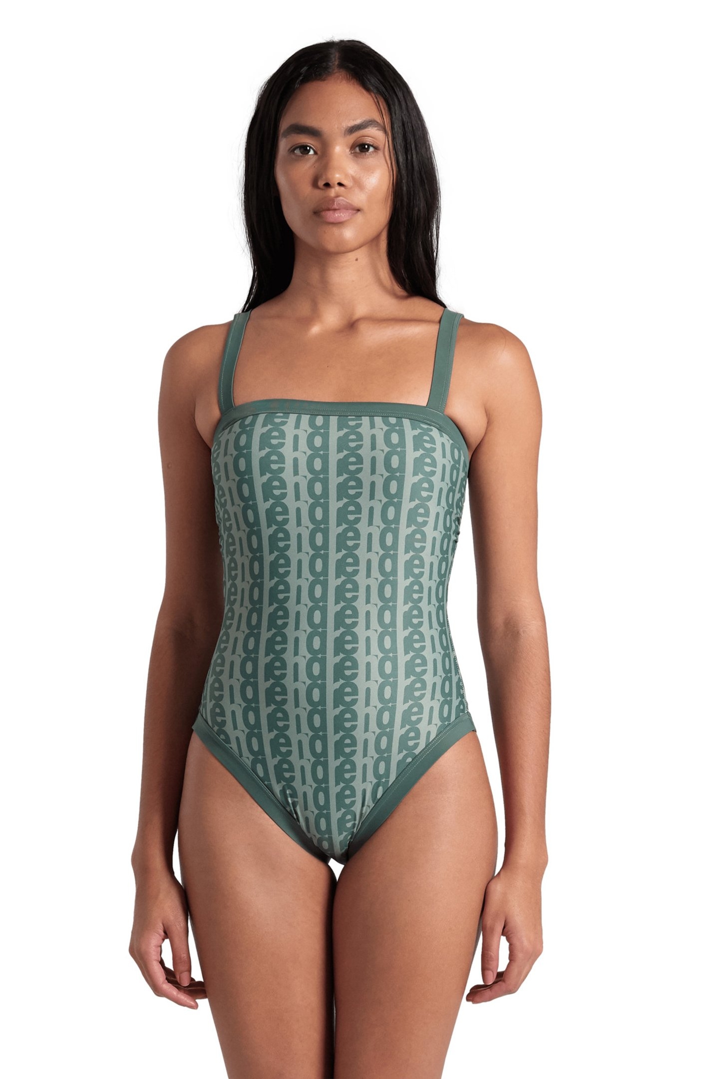 WOMEN'S ARENA MONOGRAM SWIMSUIT U BACK SAGE MULTI-SAGE 1