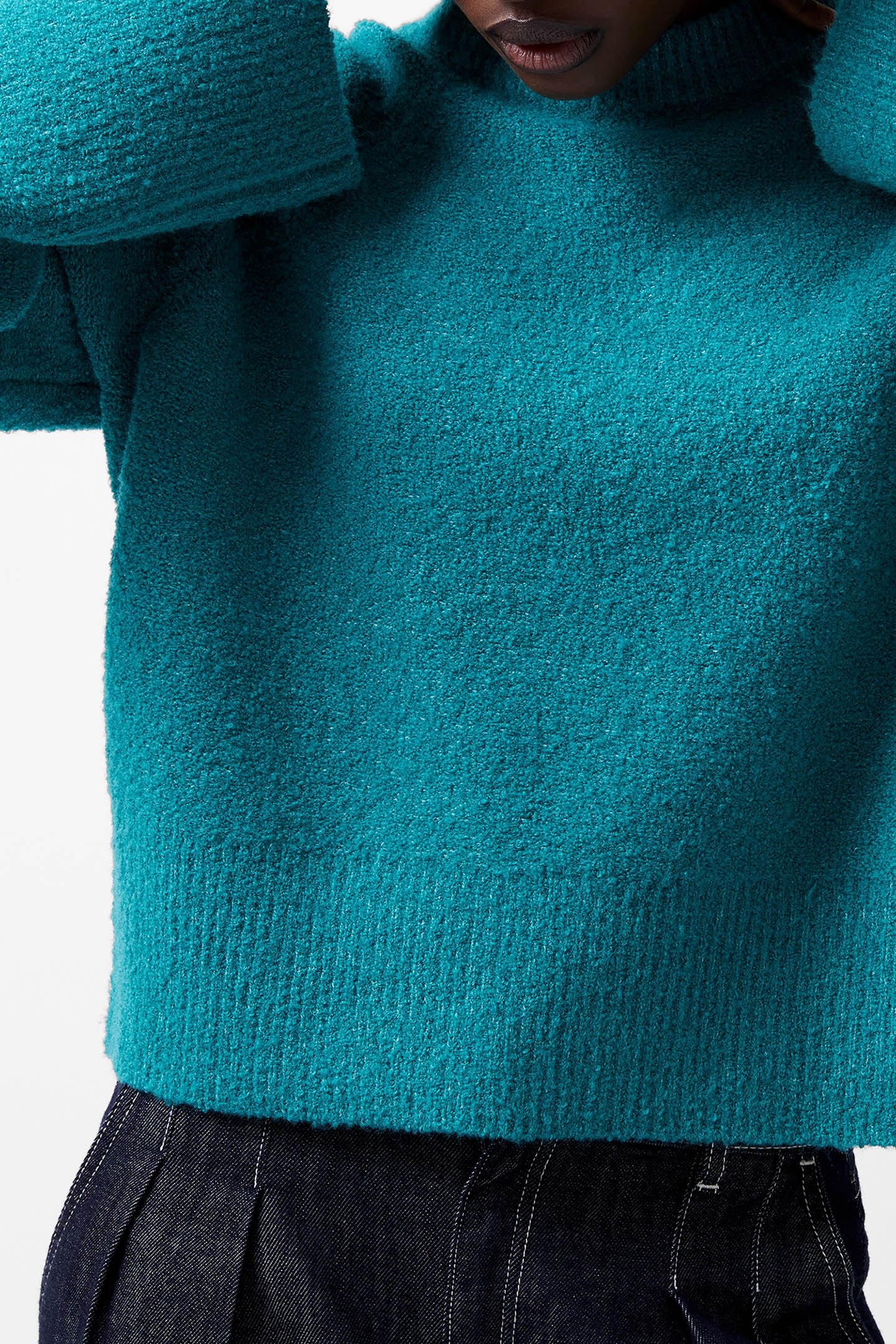 MELISSA BOUCLE LS JUMPER DARK TEAL 4