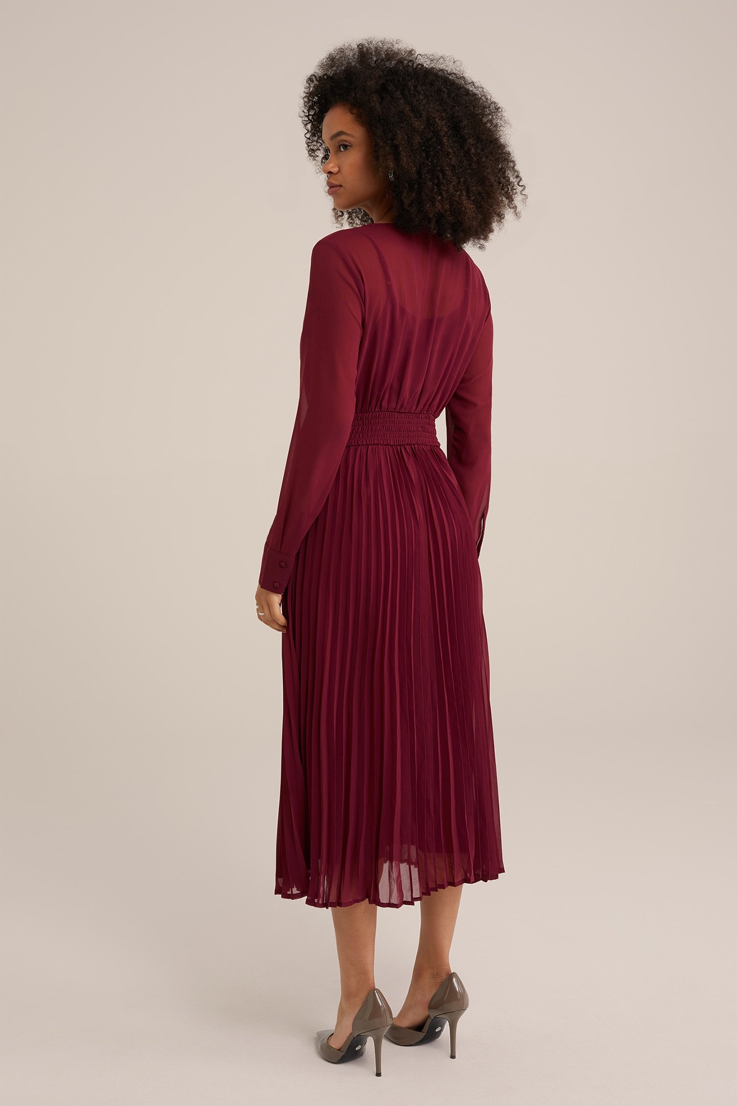 DRESS MID LENGTH VINTAGE RED 2