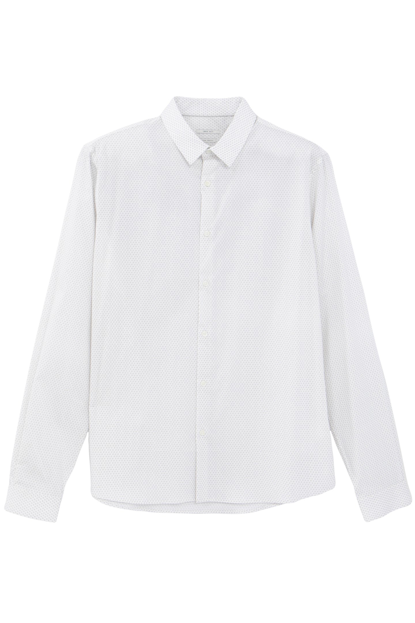 OFF-WHITE SLIM SHIRT WITH GREY POLKA DOT PRINT 4