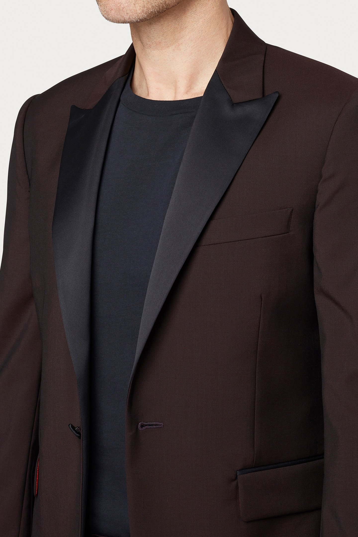 TAILORED FIT 1 BUTTON EVENING SUIT AUBERGINE 5