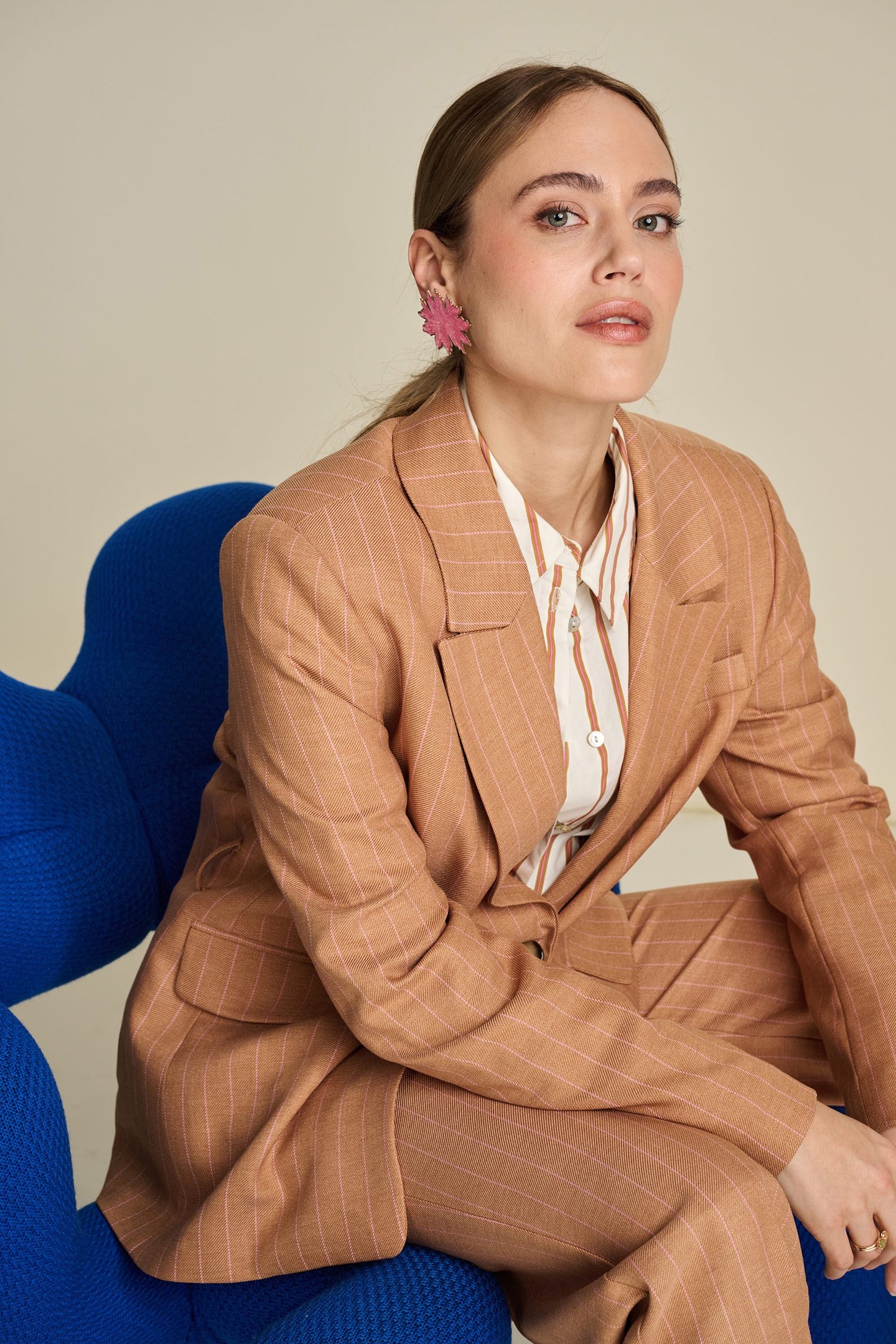 BLAZER - STRIPED SUGAR BROWN 5