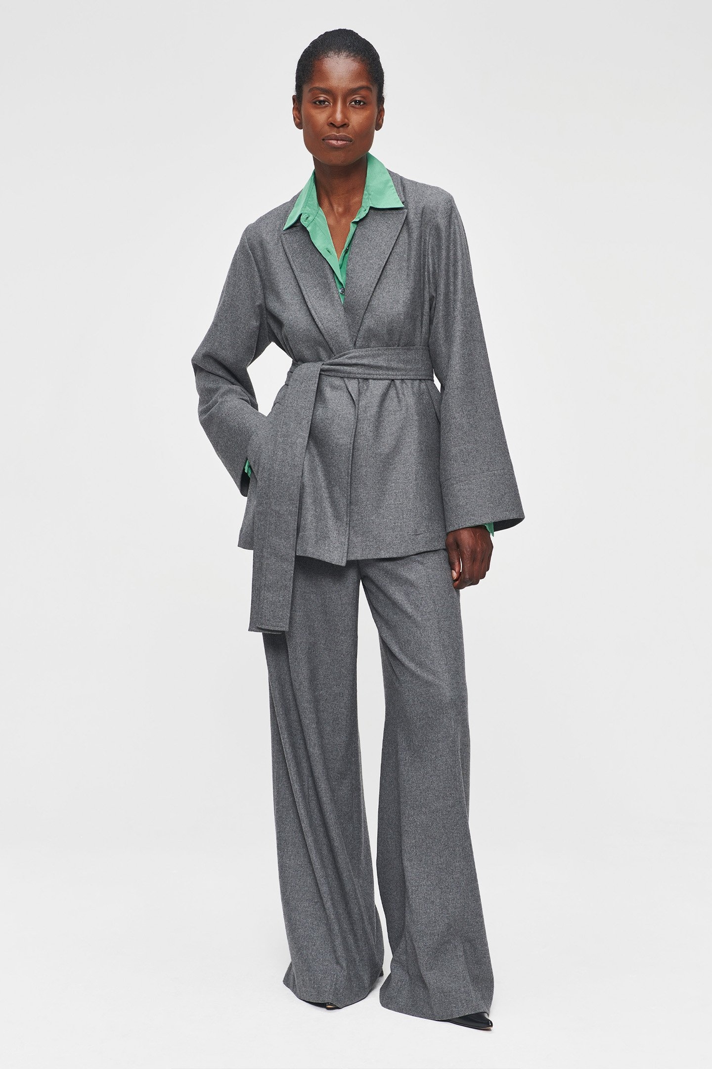 RELAXED FLANNEL JACKET STEEL GREY 6