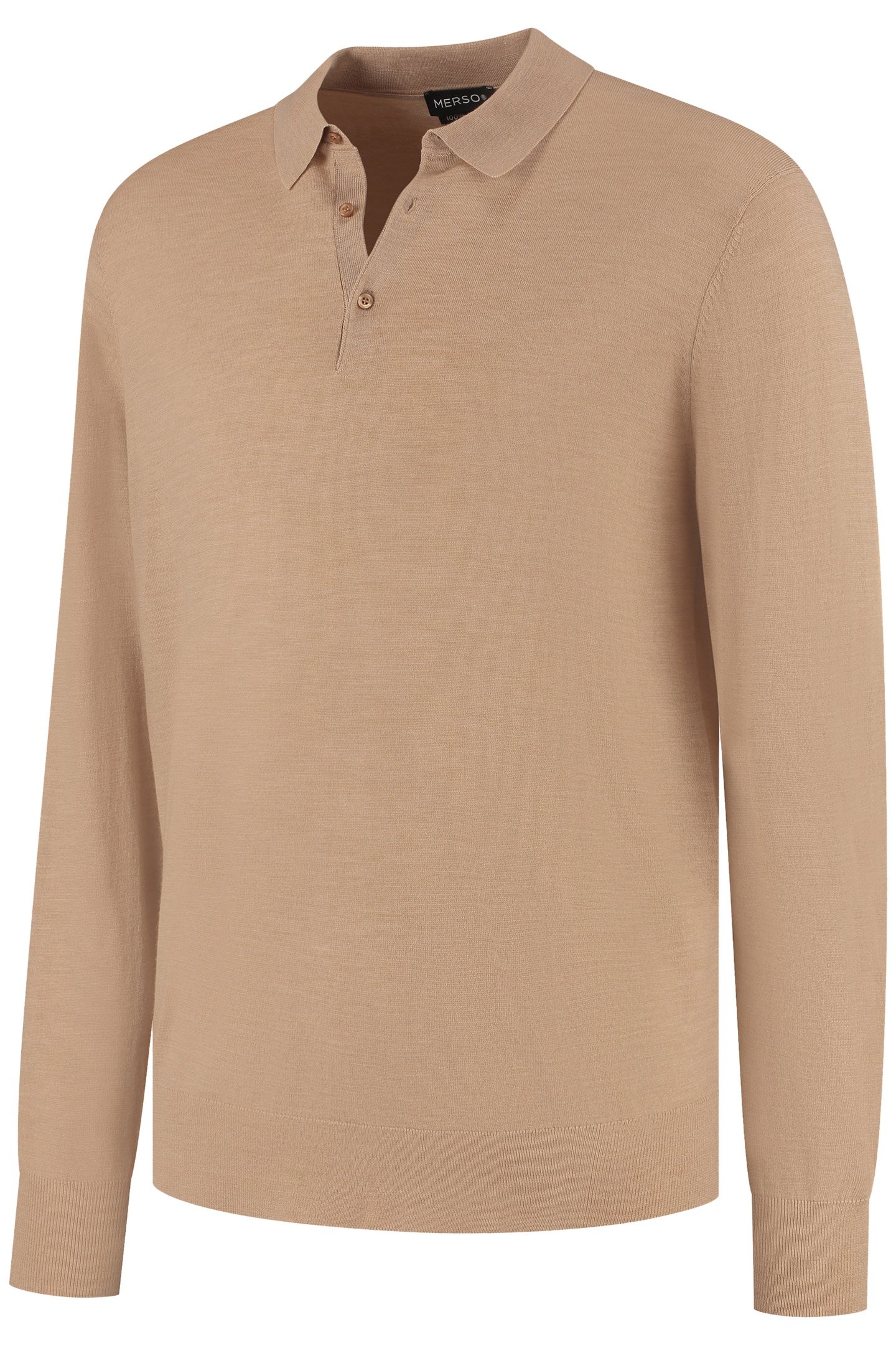 POLO LONG SLEEVE 100% MERINO SAHARA SAND 4