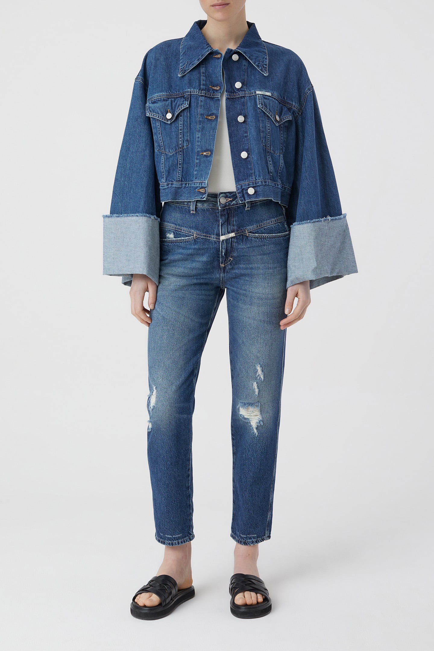 PEDAL PUSHER JEANS DARK BLUE 3