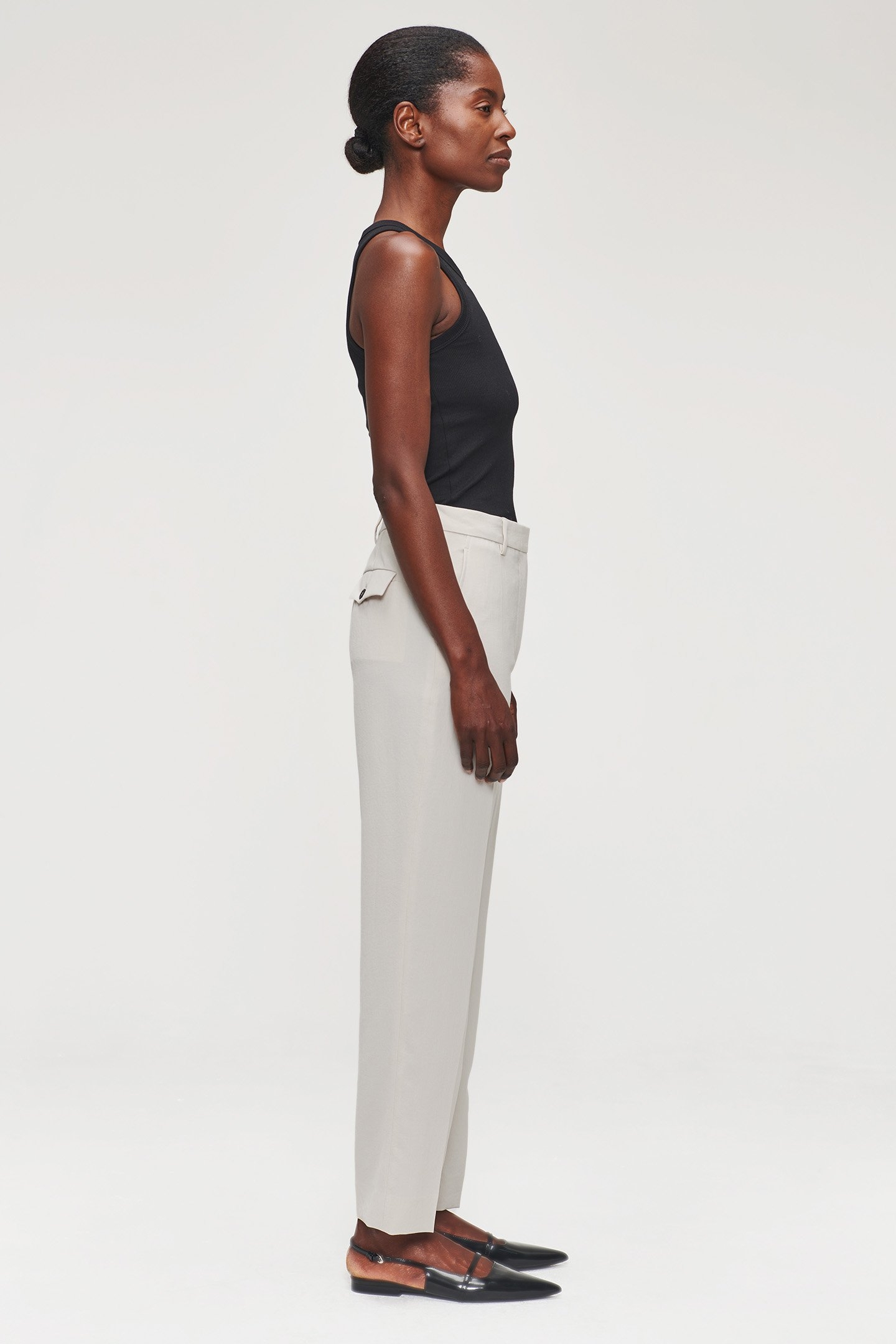 JAPANESE CREPE CLASSIC PANTS GREIGE 5