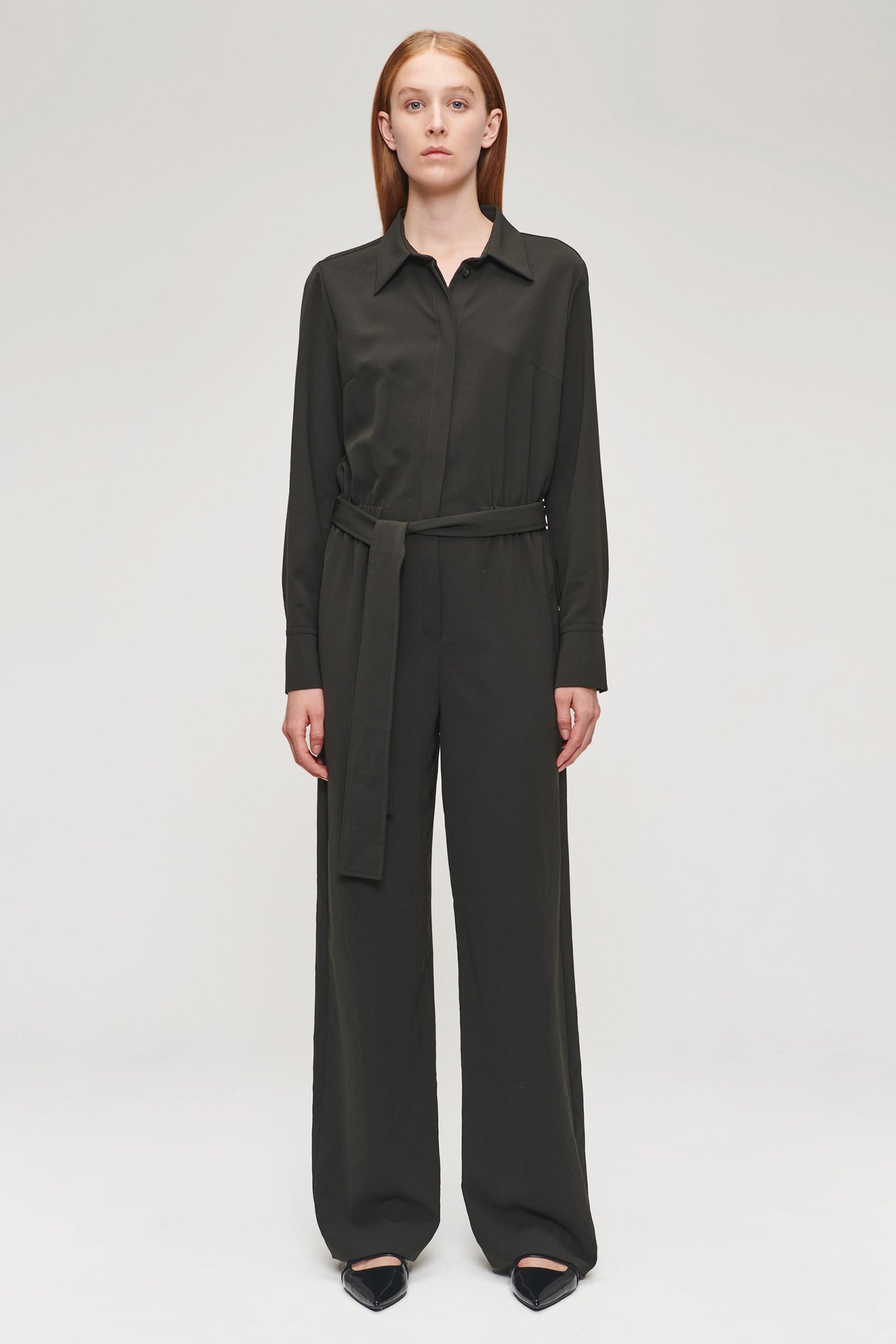 RELAXED FIT JUMPSUIT DARK GREEN 1