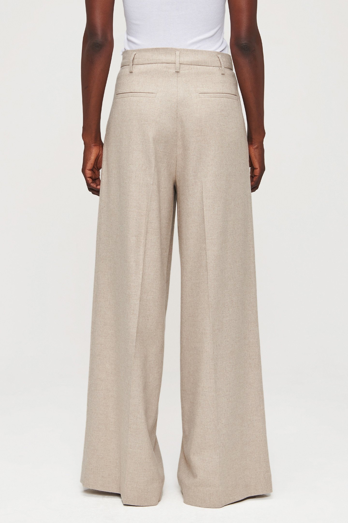 WIDE LEG FLANNEL PANTS SIMPLY TAUPE 2