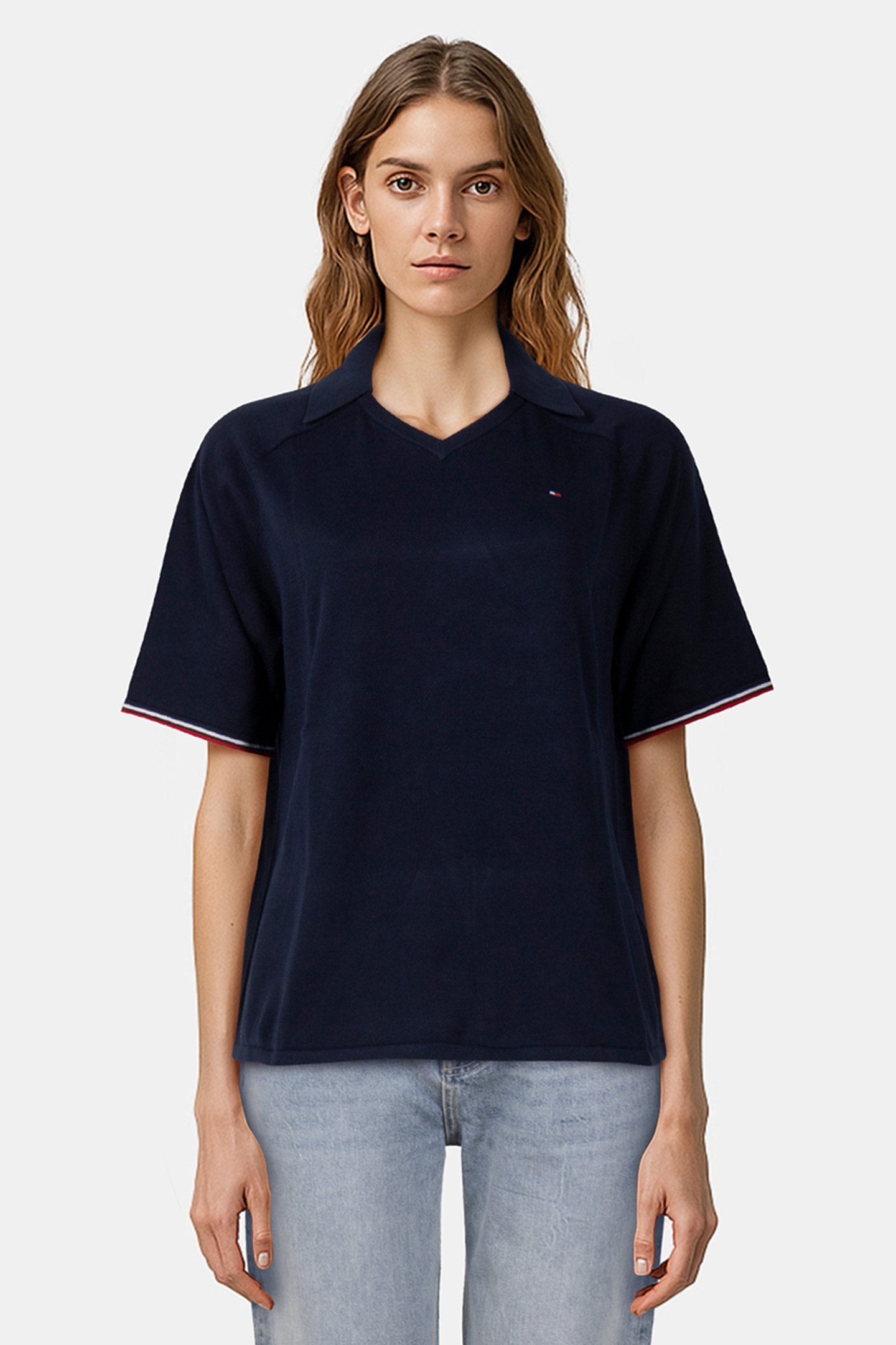 JERSEY STITCH POLO STD FIT NAVY 1