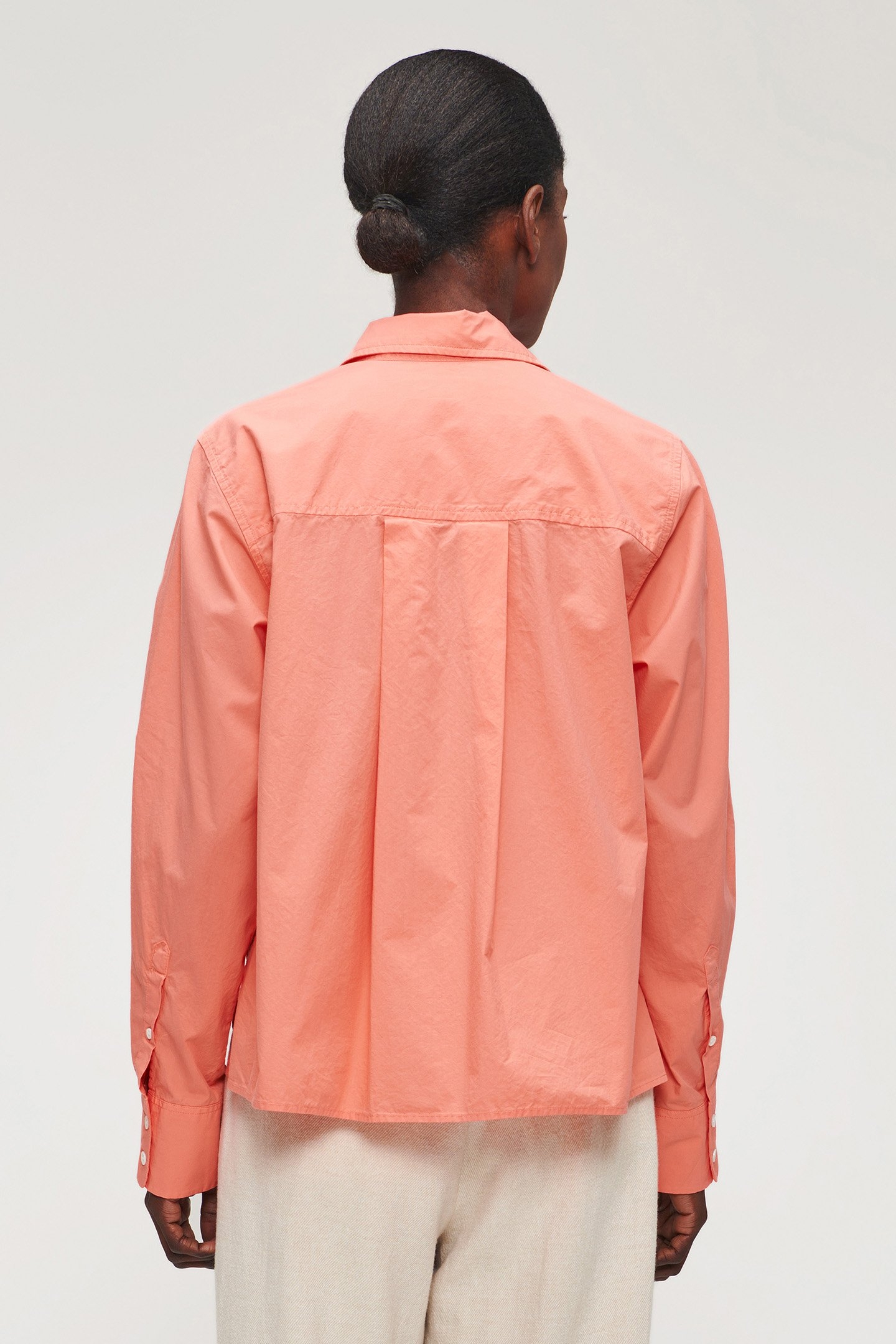 ORG COTTON BOXY SHIRT RADIANT CORAL 2