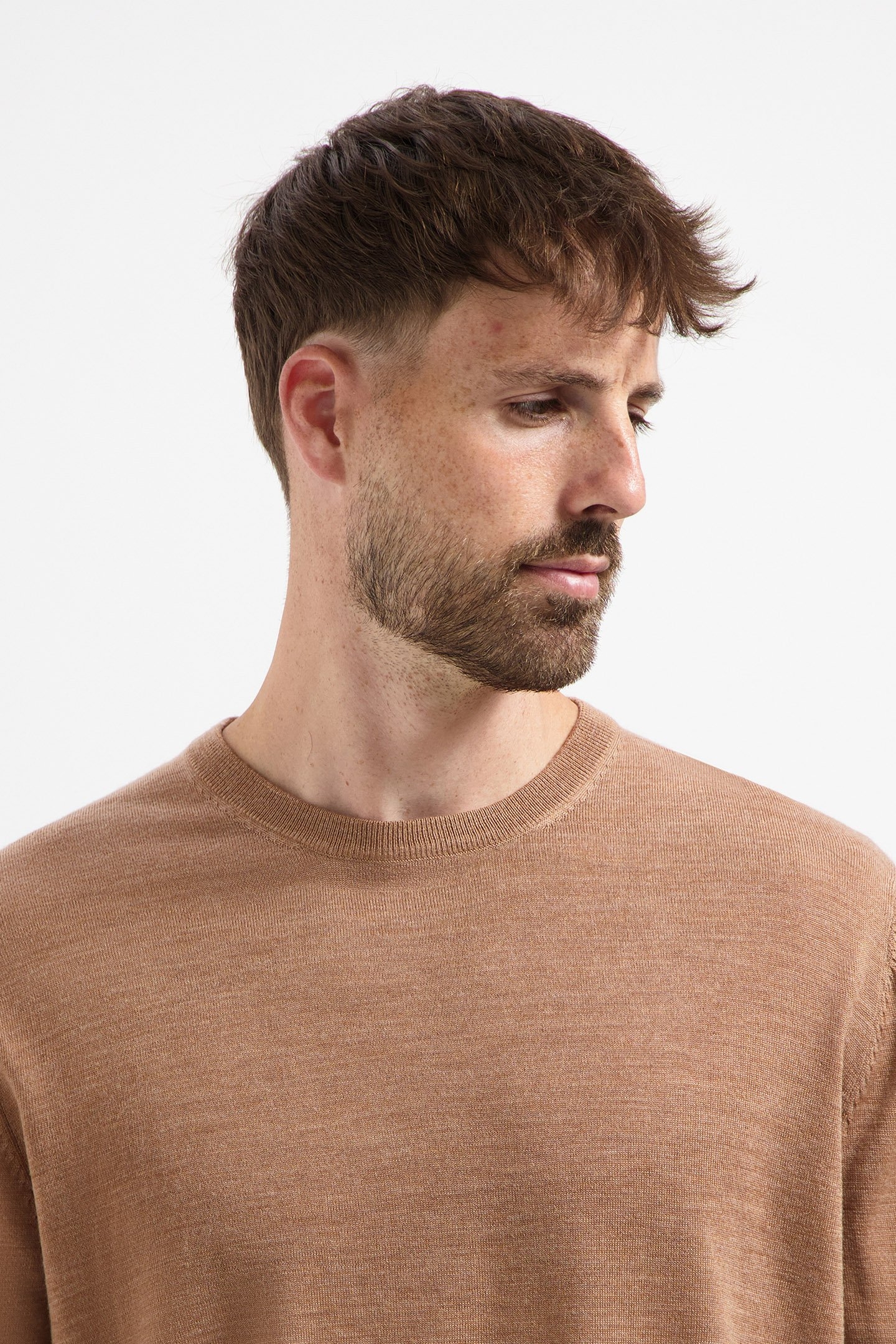 CREW NECK 100% MERINO TUSCAN CAMEL 5