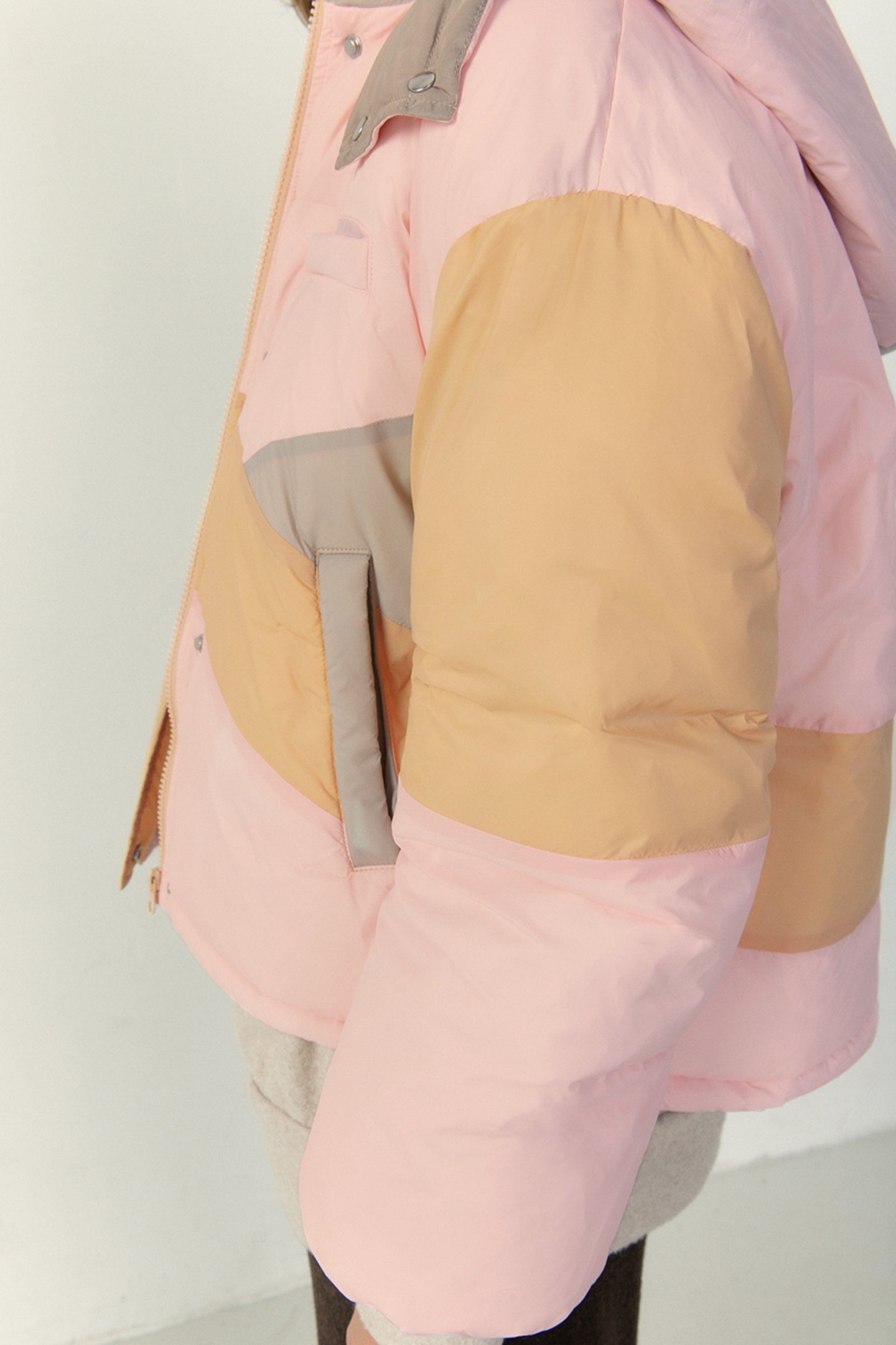 KOLBAY COAT TRICOLORE NUDE 3