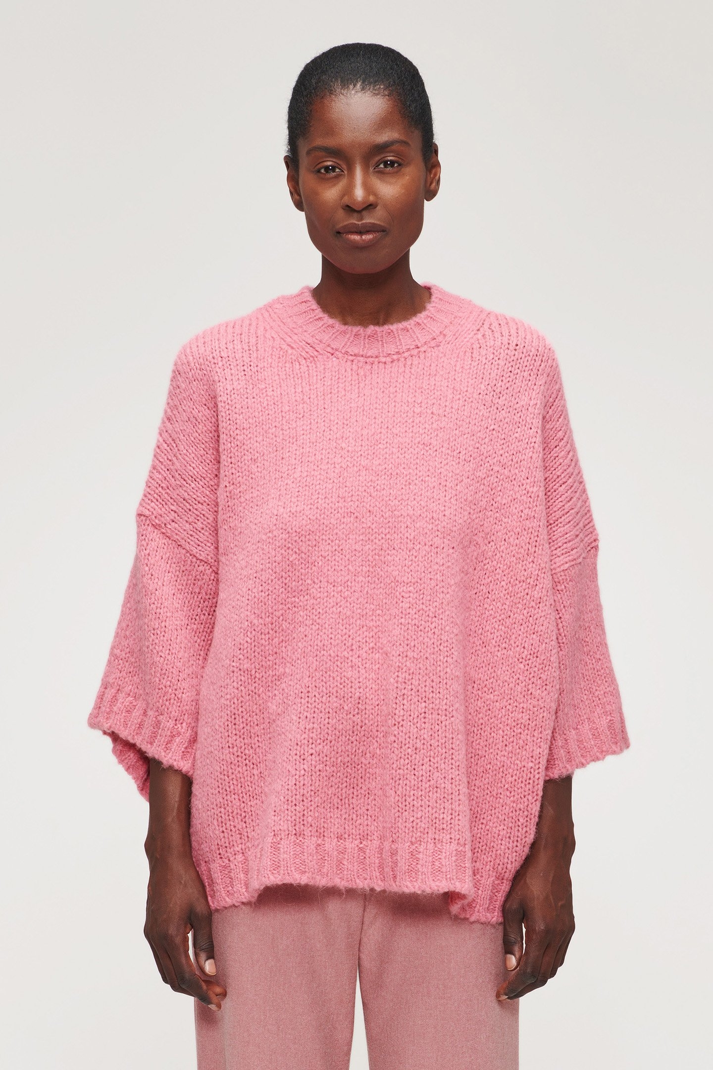 BRUSHED WO MIX OVERSIZED PULL PINK 1
