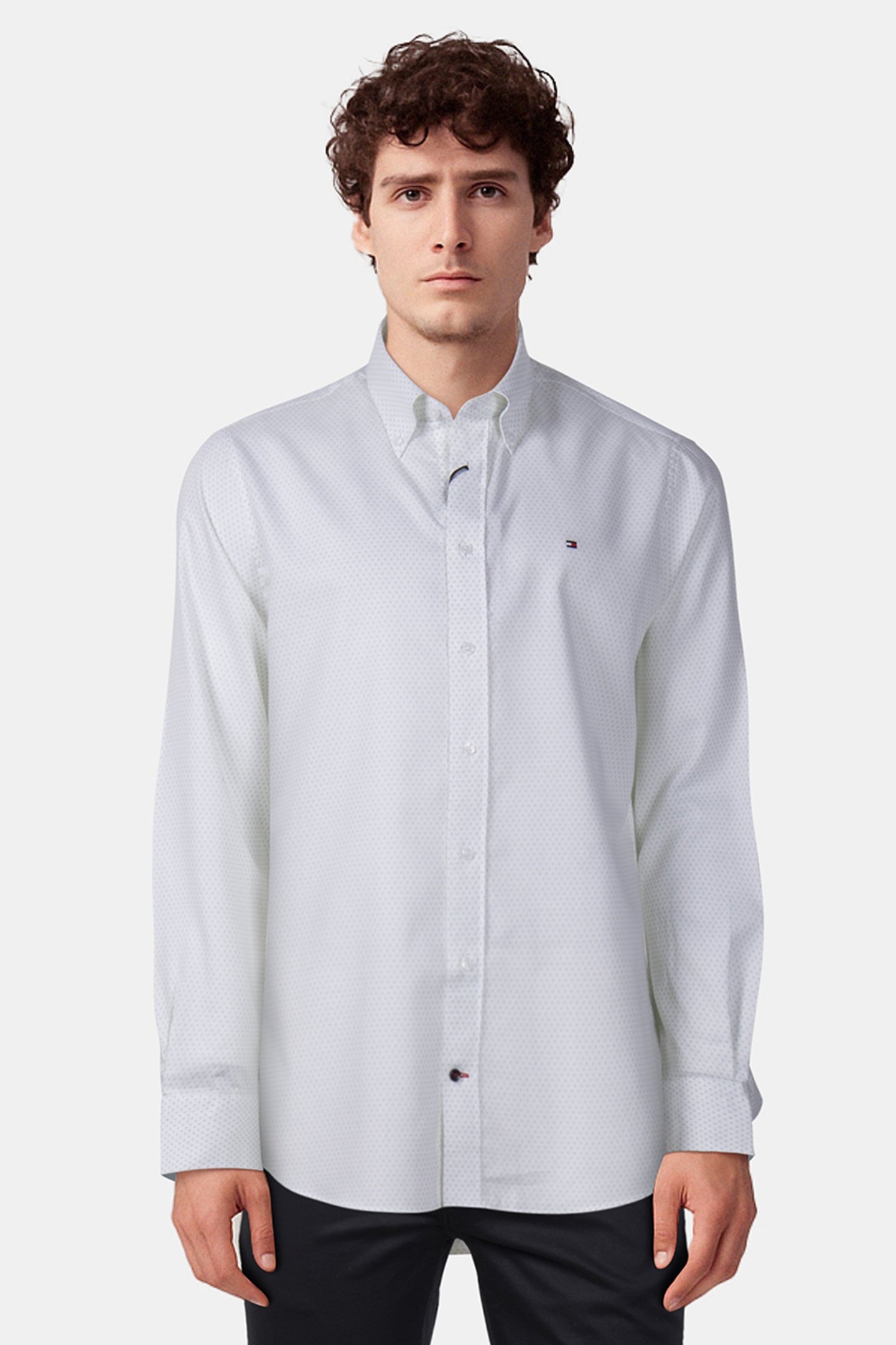 CL - TWILL PRT RF SHIRT WHITE/OPAL GREEN 1