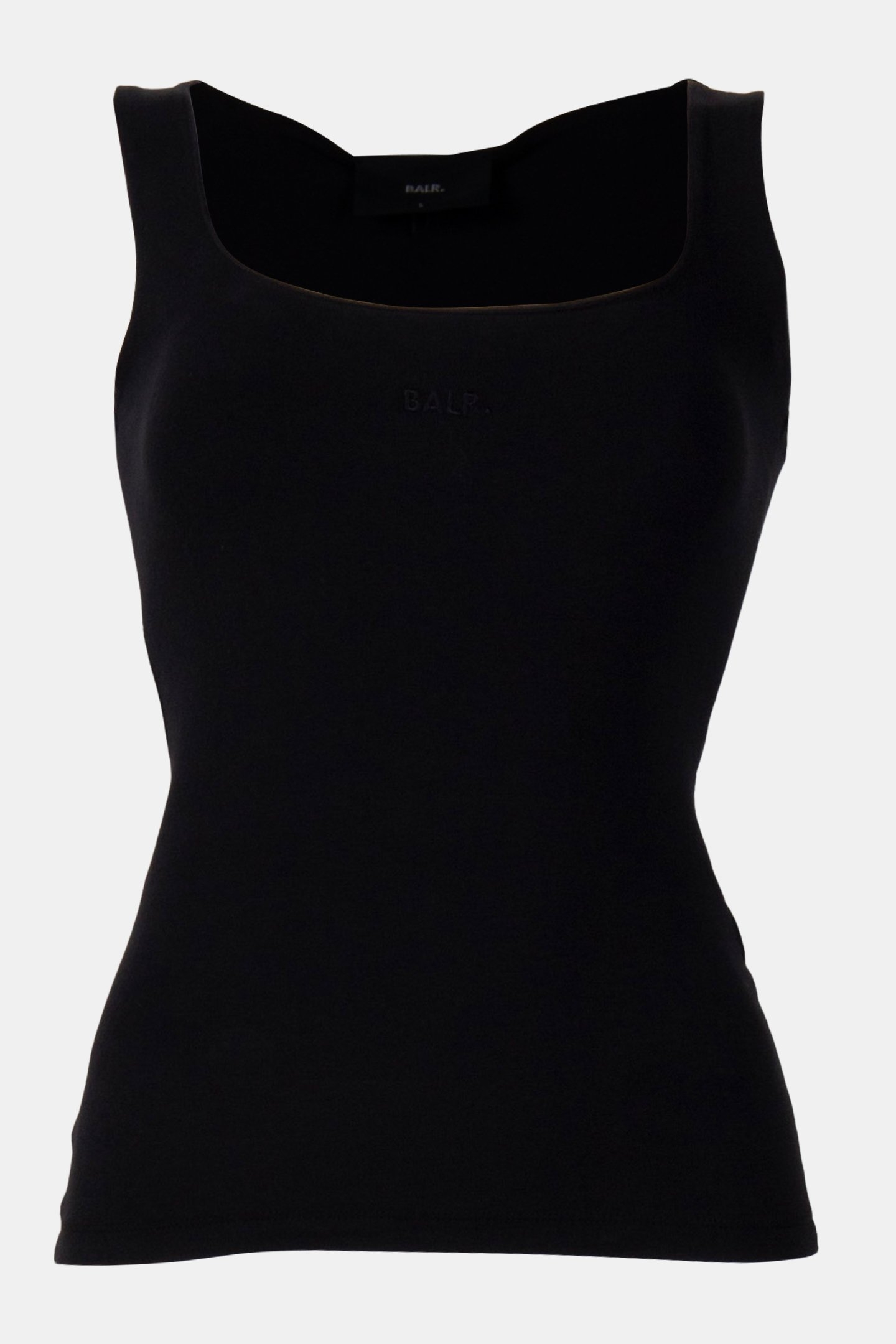 LOGO BRAND SQUARE NECK TOP JET BLACK 3
