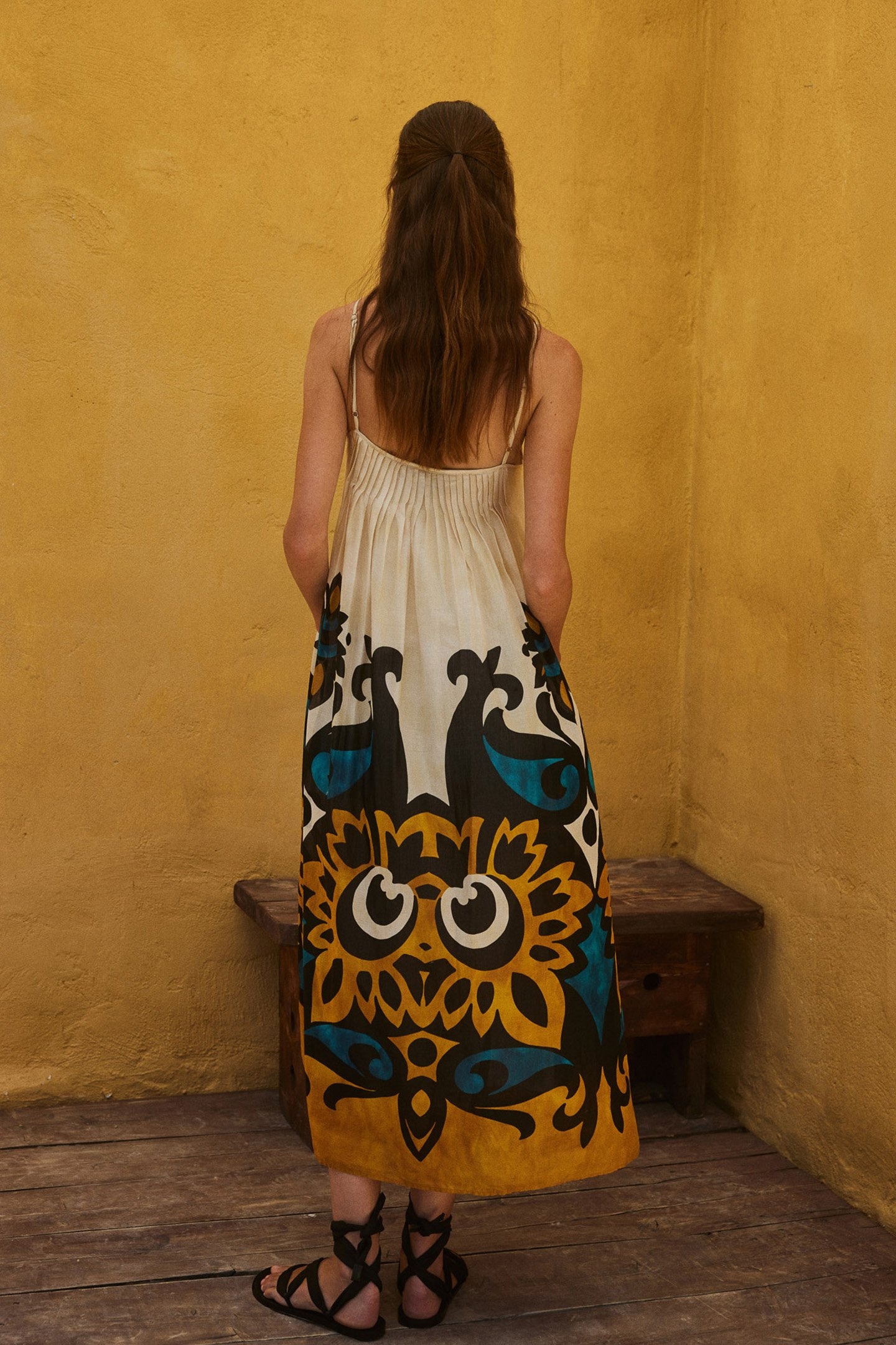 WARMTH LONG DRESS BLUE-CAMEL 2