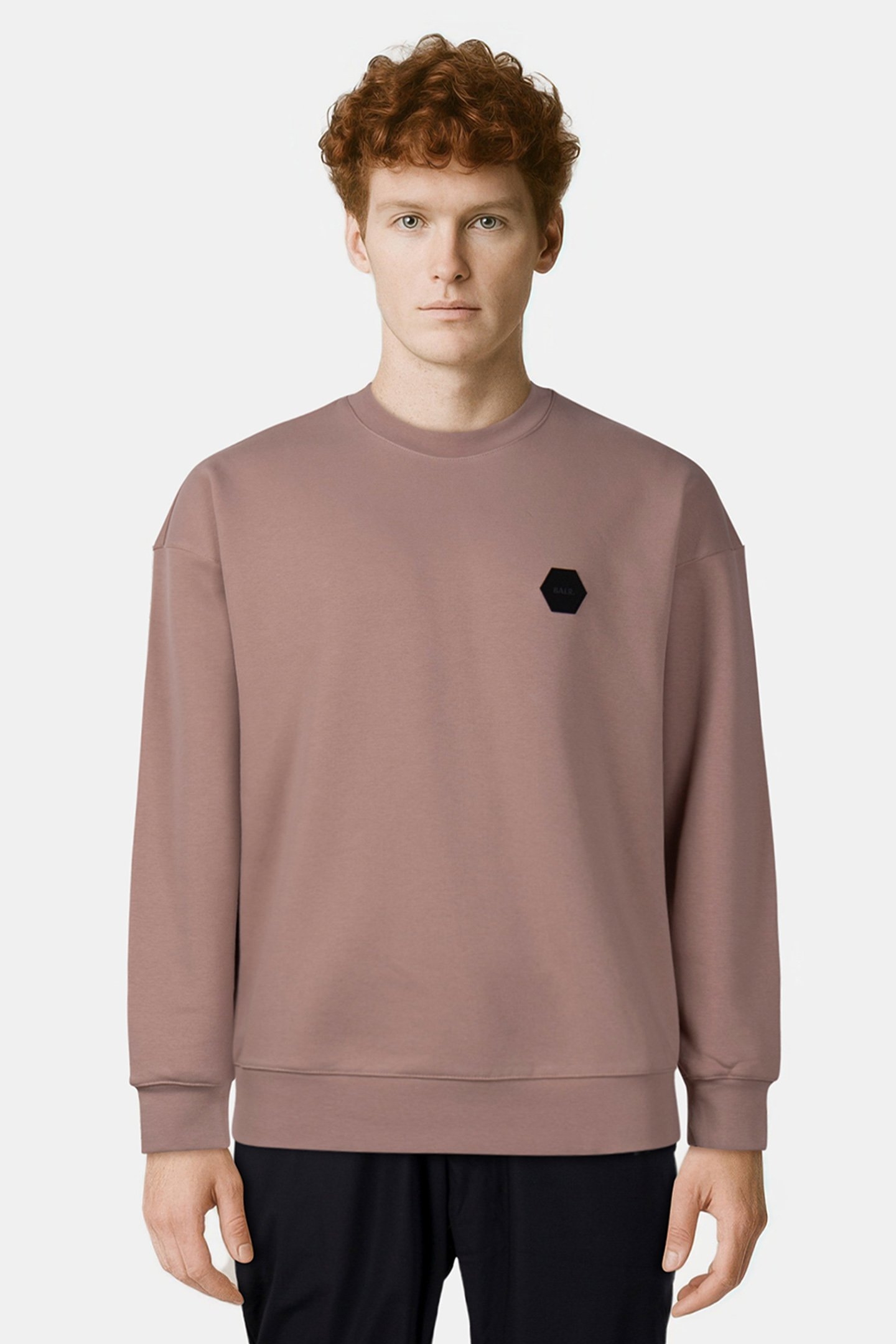 HEX LOGO BOX CREWNECK WARM TAUPE 1