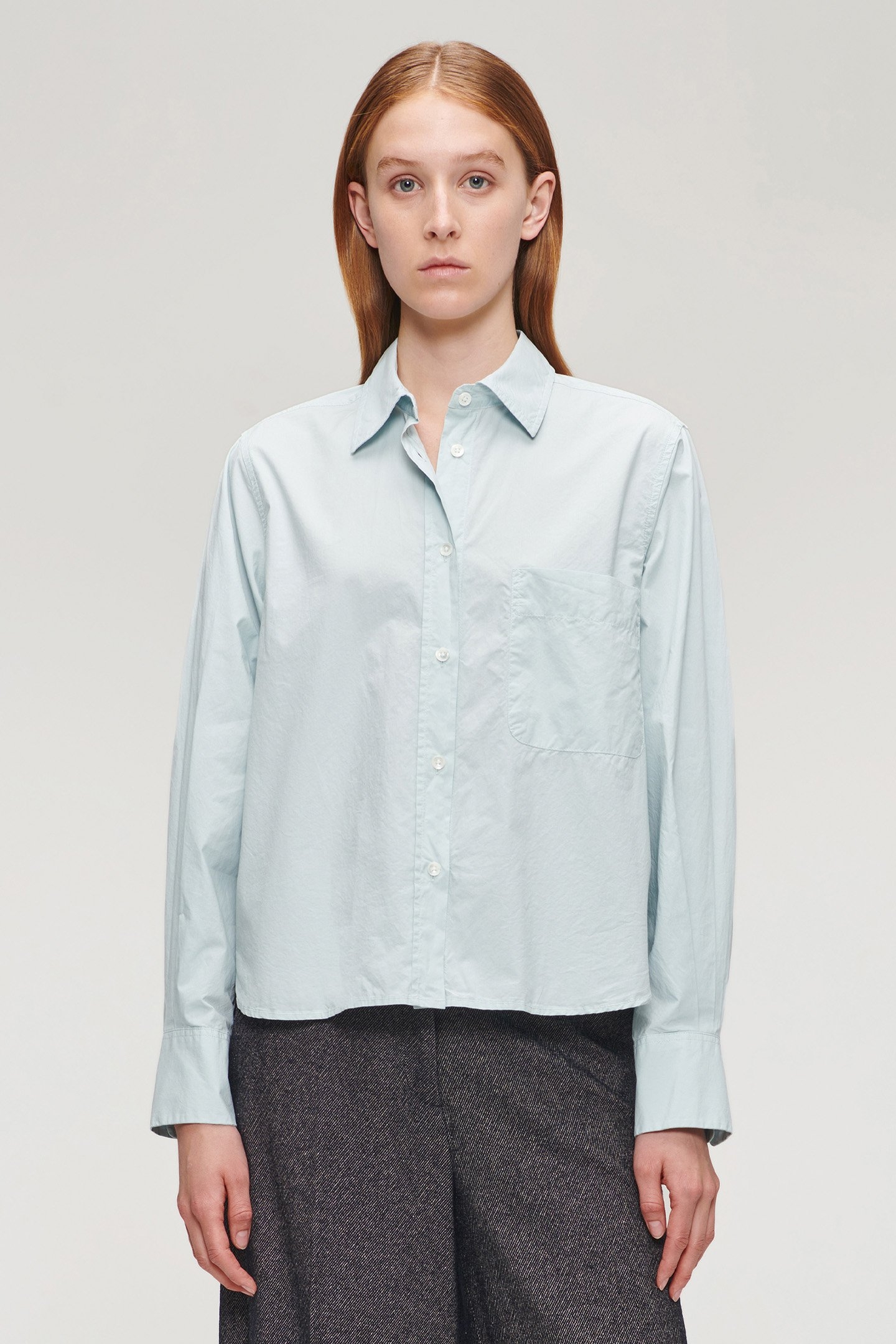 ORG COTTON BOXY SHIRT ICE 1