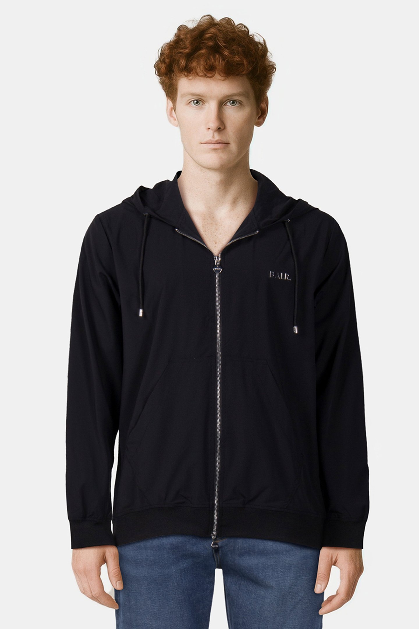 JP Q-SERIES REGULAR FIT ZIP THROUGH HOODIE JET BLACK 1