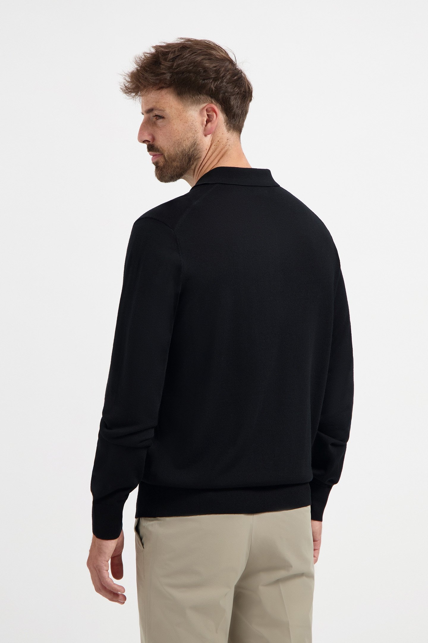 POLO LONG SLEEVE 100% MERINO BASALT BLACK 2