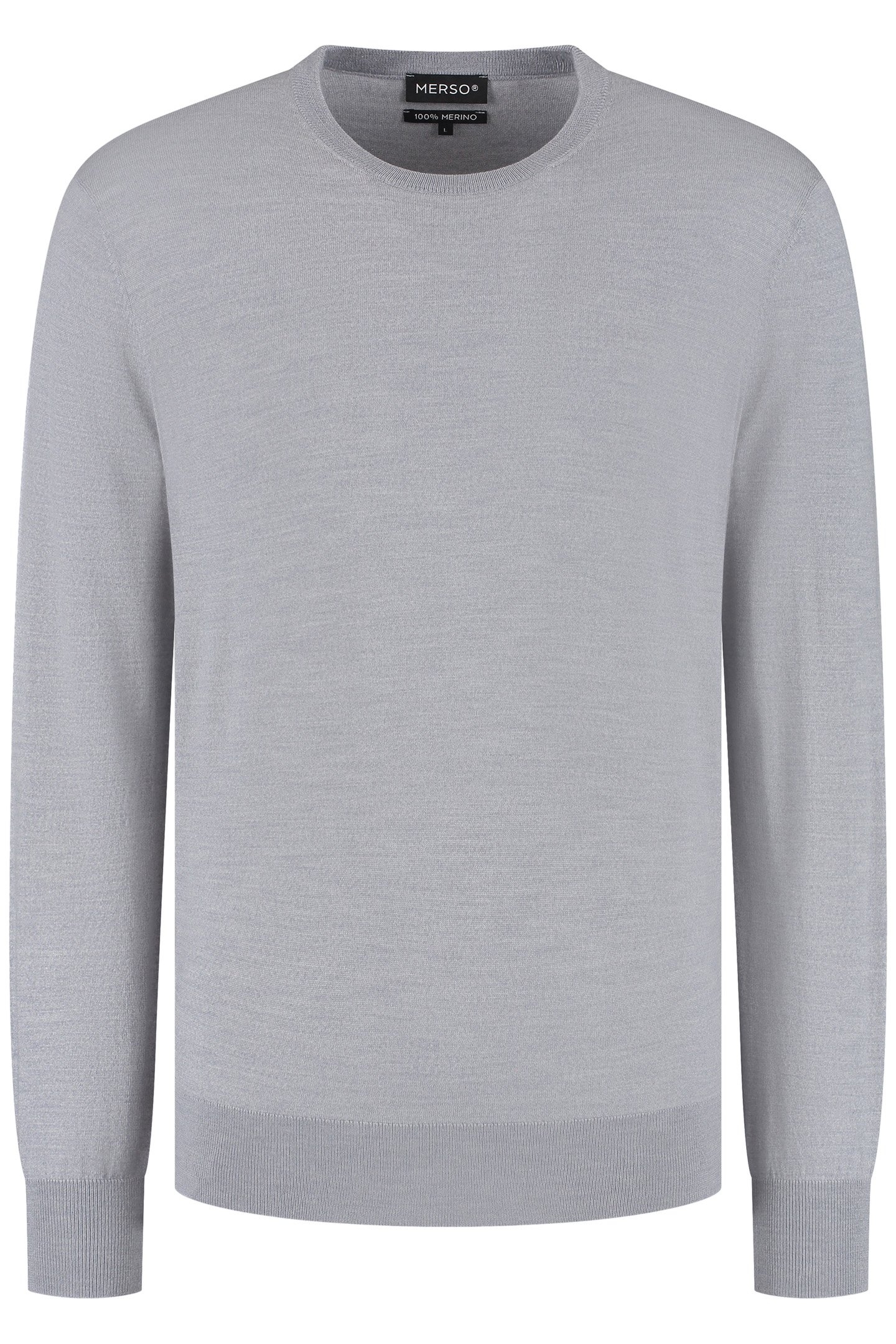 CREW NECK 100% MERINO MOONSTONE GREY 2