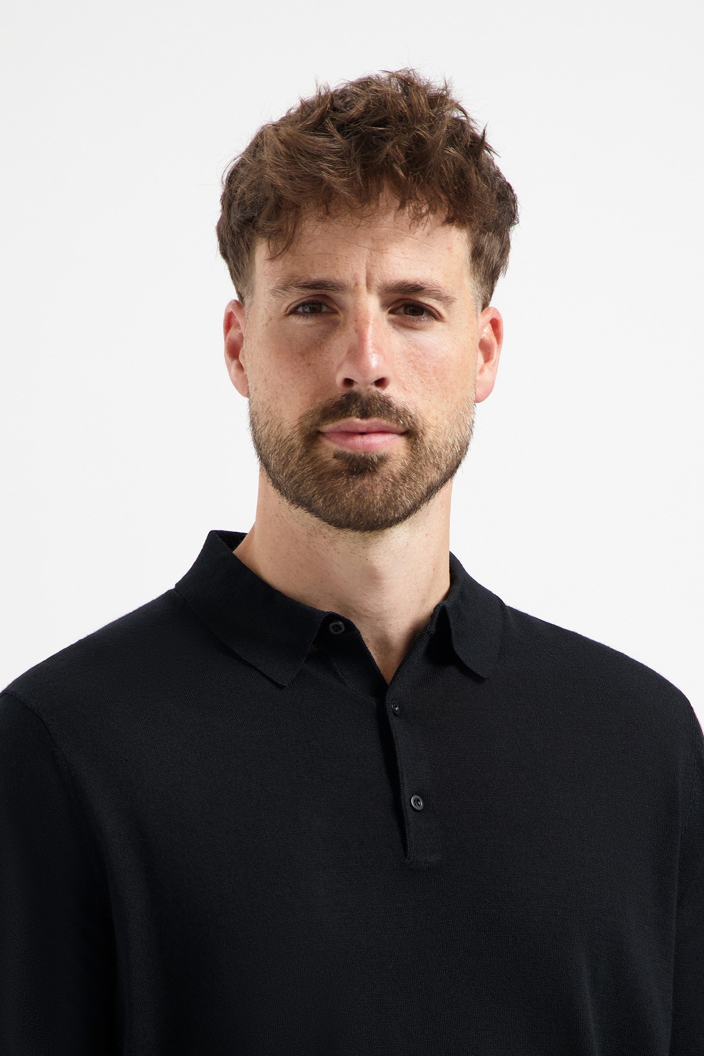 POLO LONG SLEEVE 100% MERINO BASALT BLACK 7