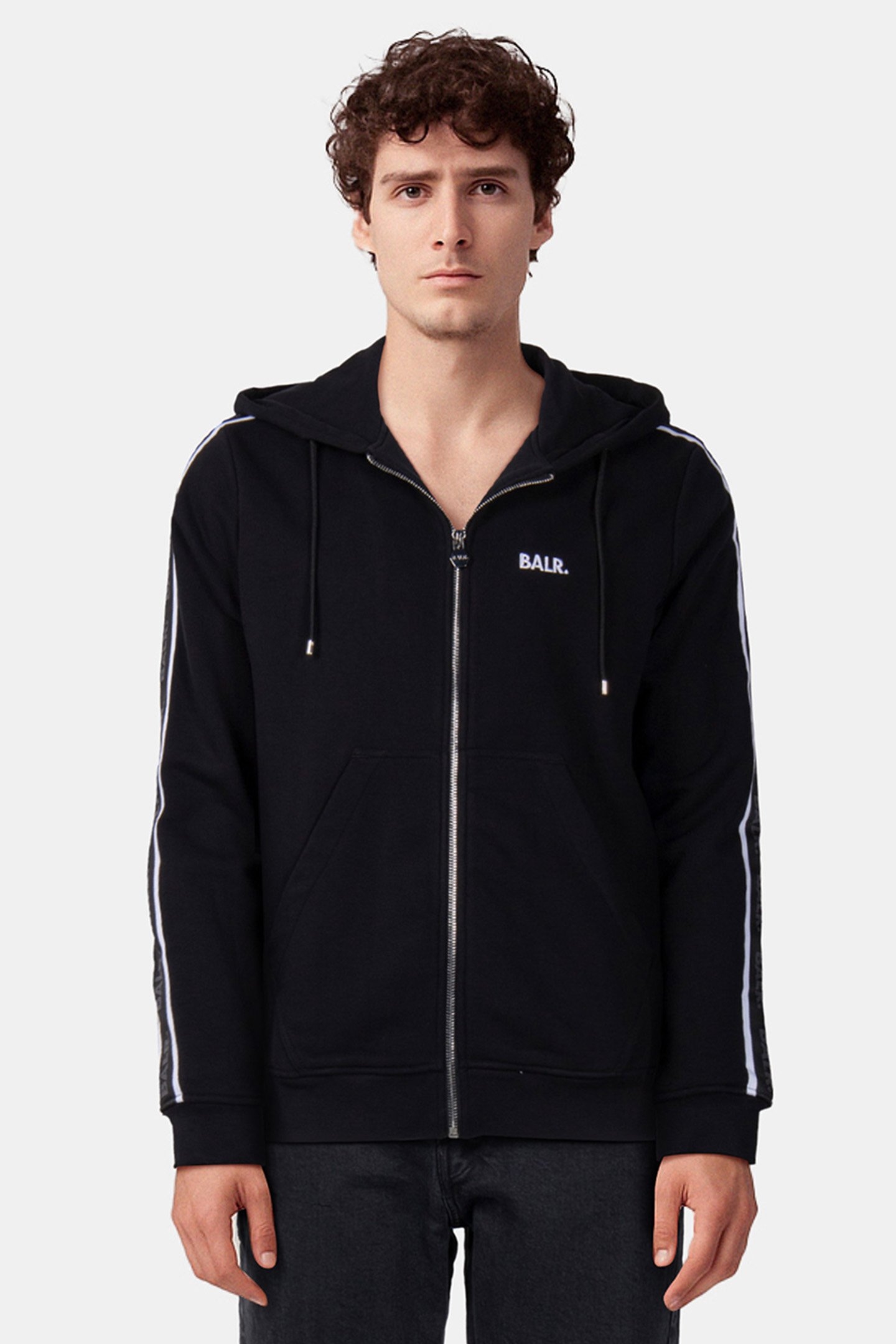 B-TAPE ZIP THROUGH HOODIE JET BLACK 1