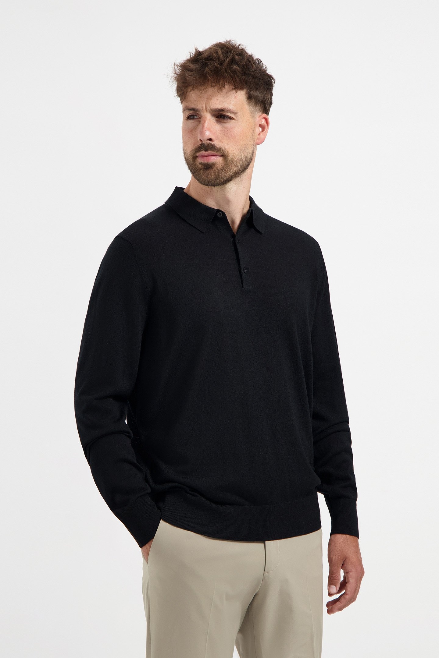 POLO LONG SLEEVE 100% MERINO BASALT BLACK 6