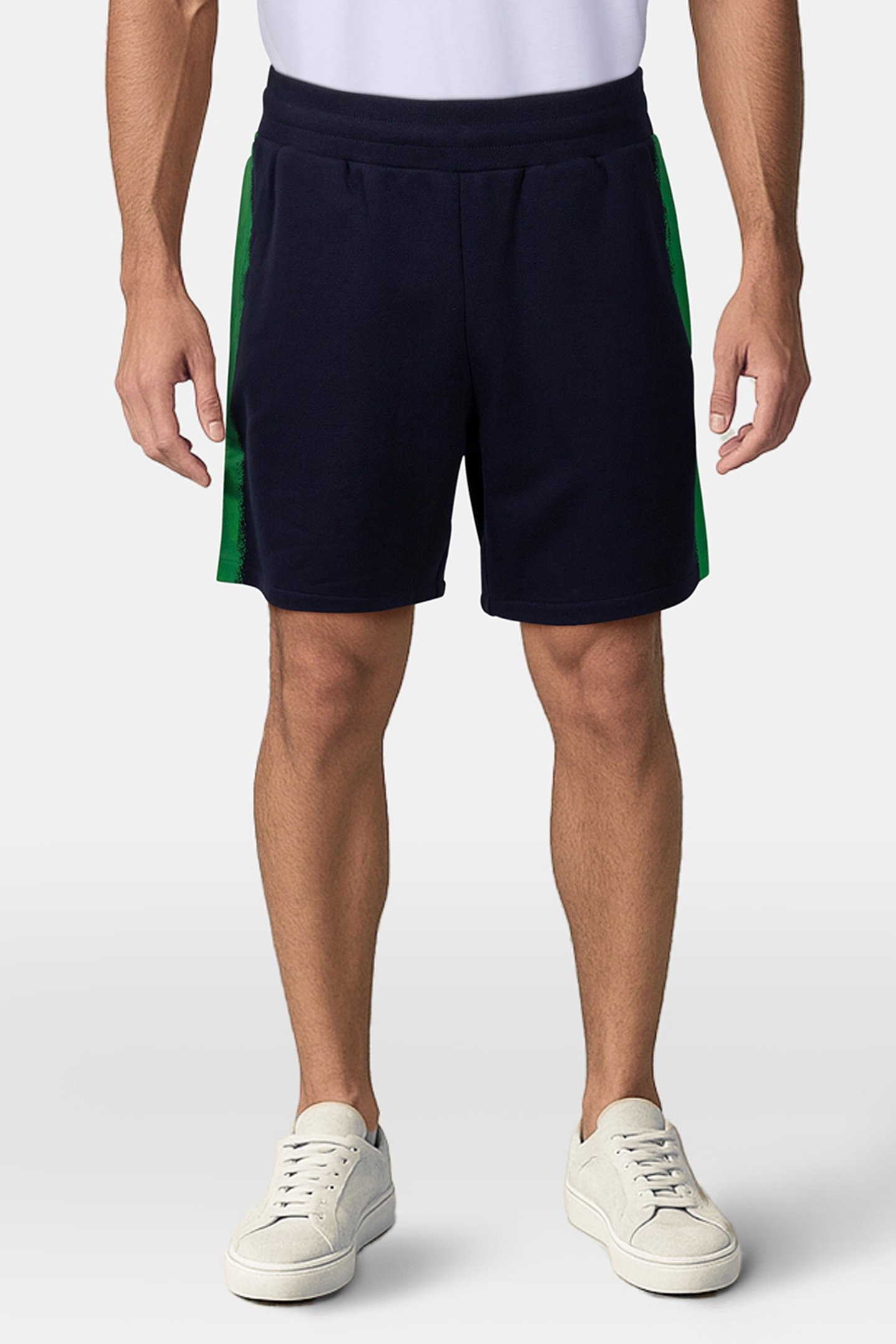 MOSCHINO PAINT ORGANIC FLEECE BERMUDA SHORTS BLUE 1