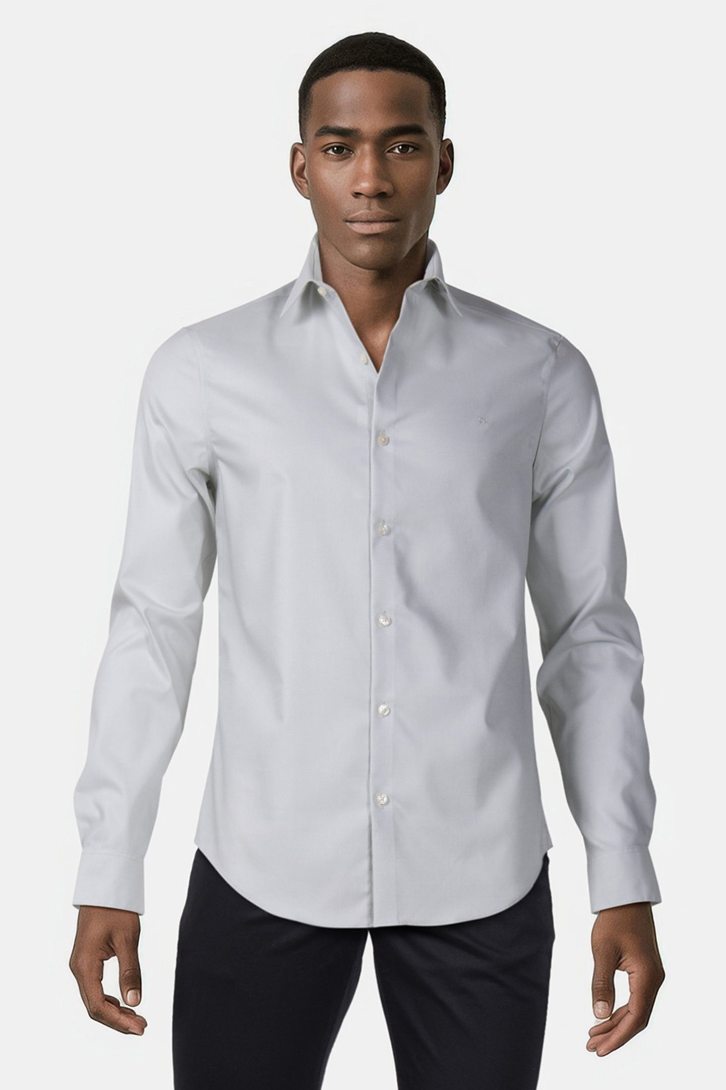 SLIM STR COLLAR SHIRT SAGE 1