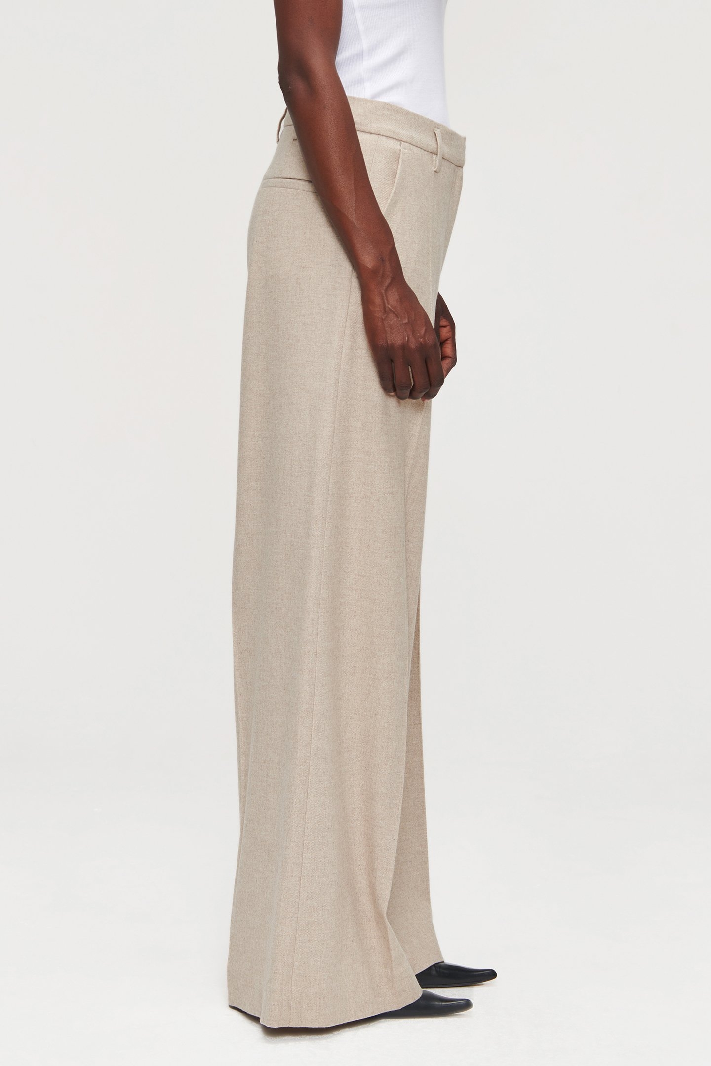 WIDE LEG FLANNEL PANTS SIMPLY TAUPE 6