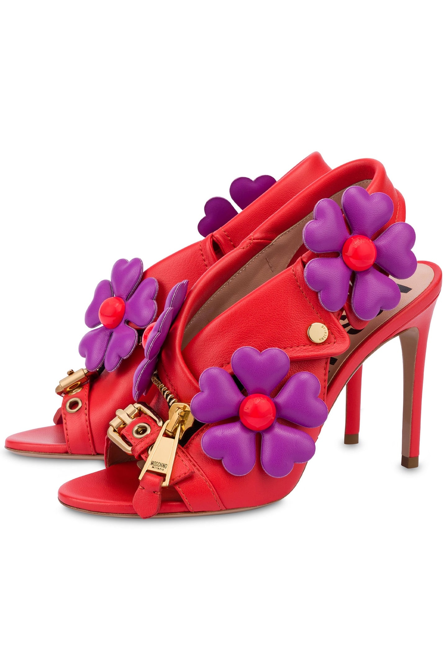 HEART FLOWERS BIKER SANDALS NAPPA ARAN+GIAC 2