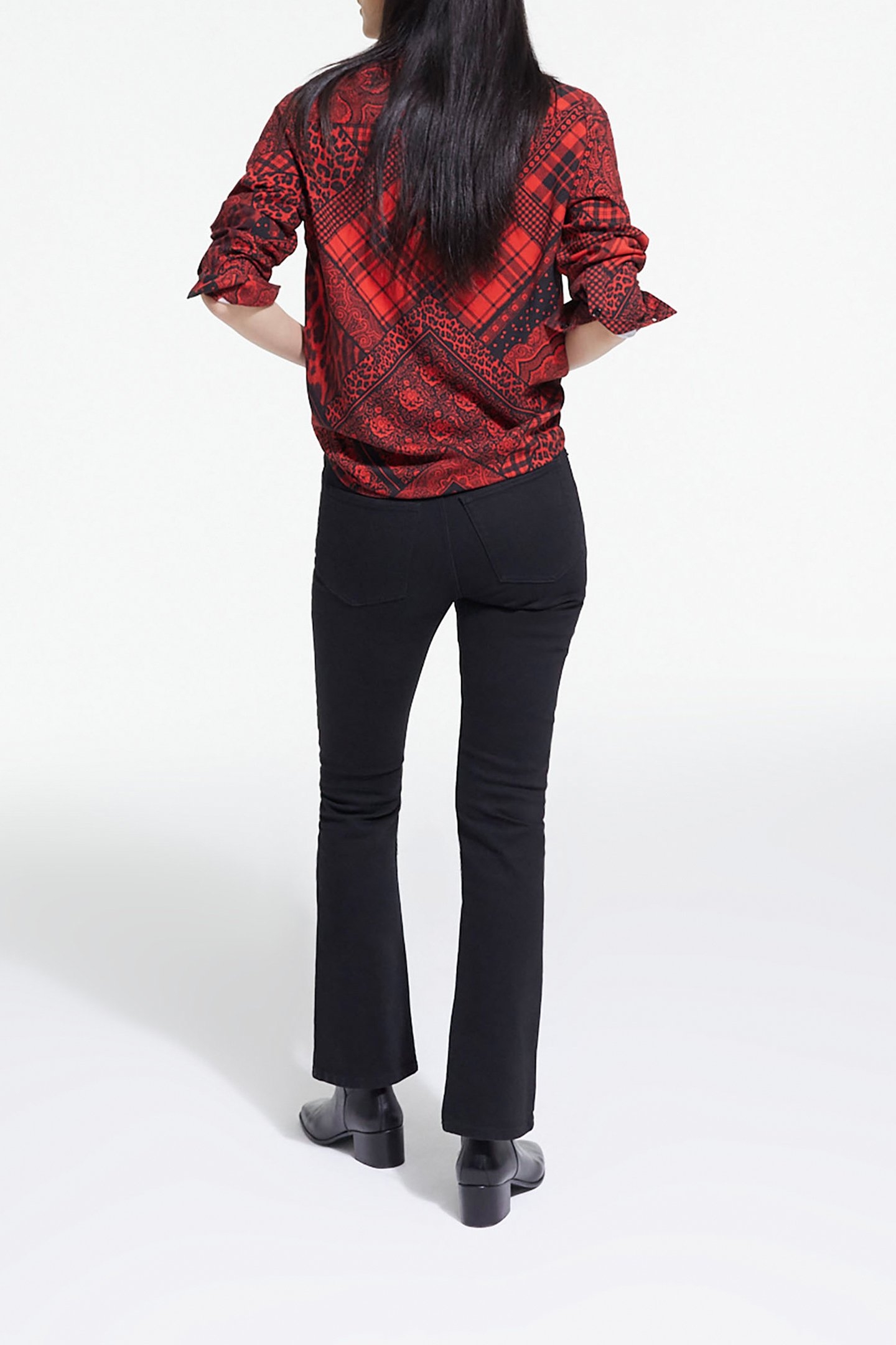 SHIRT WITH BUTTON PLACKET DETAIL RED/BLACK 4