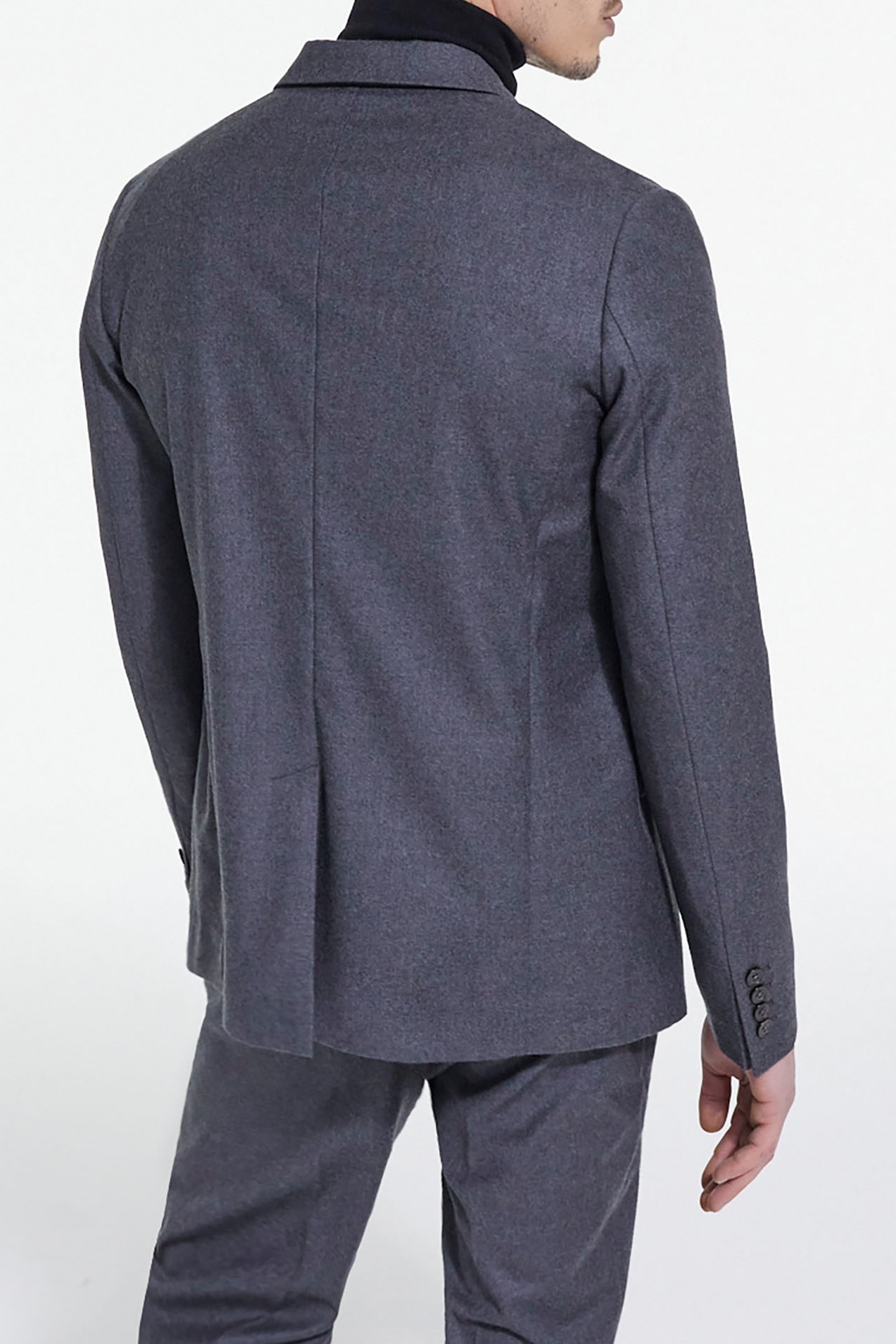 WOOL SUIT JACKET WITH FLAP POCKETS GREY 2