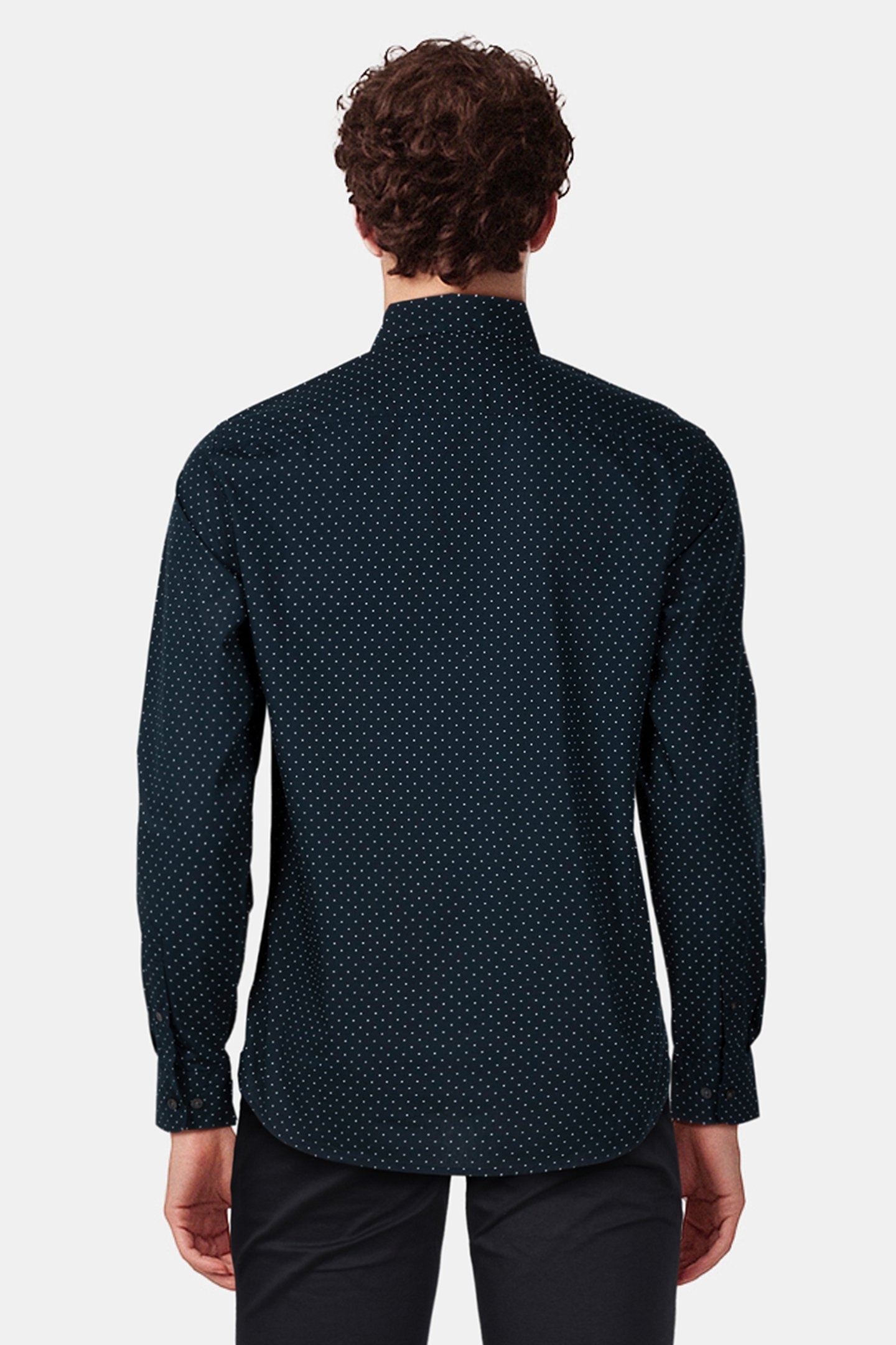 SQUARE DOT CUT LONG SLEEVE SHIRT MARINE 2