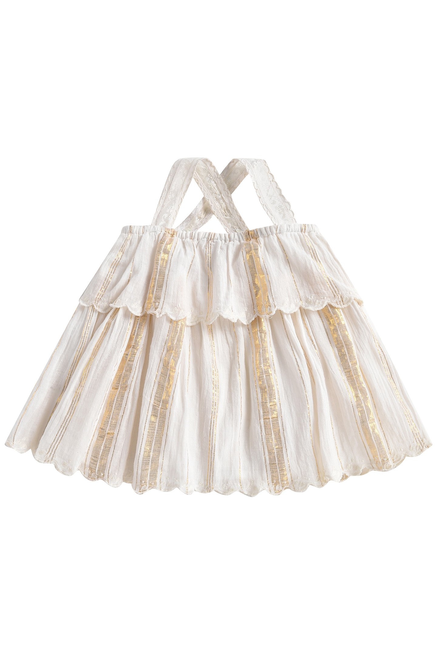 TOP RIHA WHITE & GOLD STRIPES 2