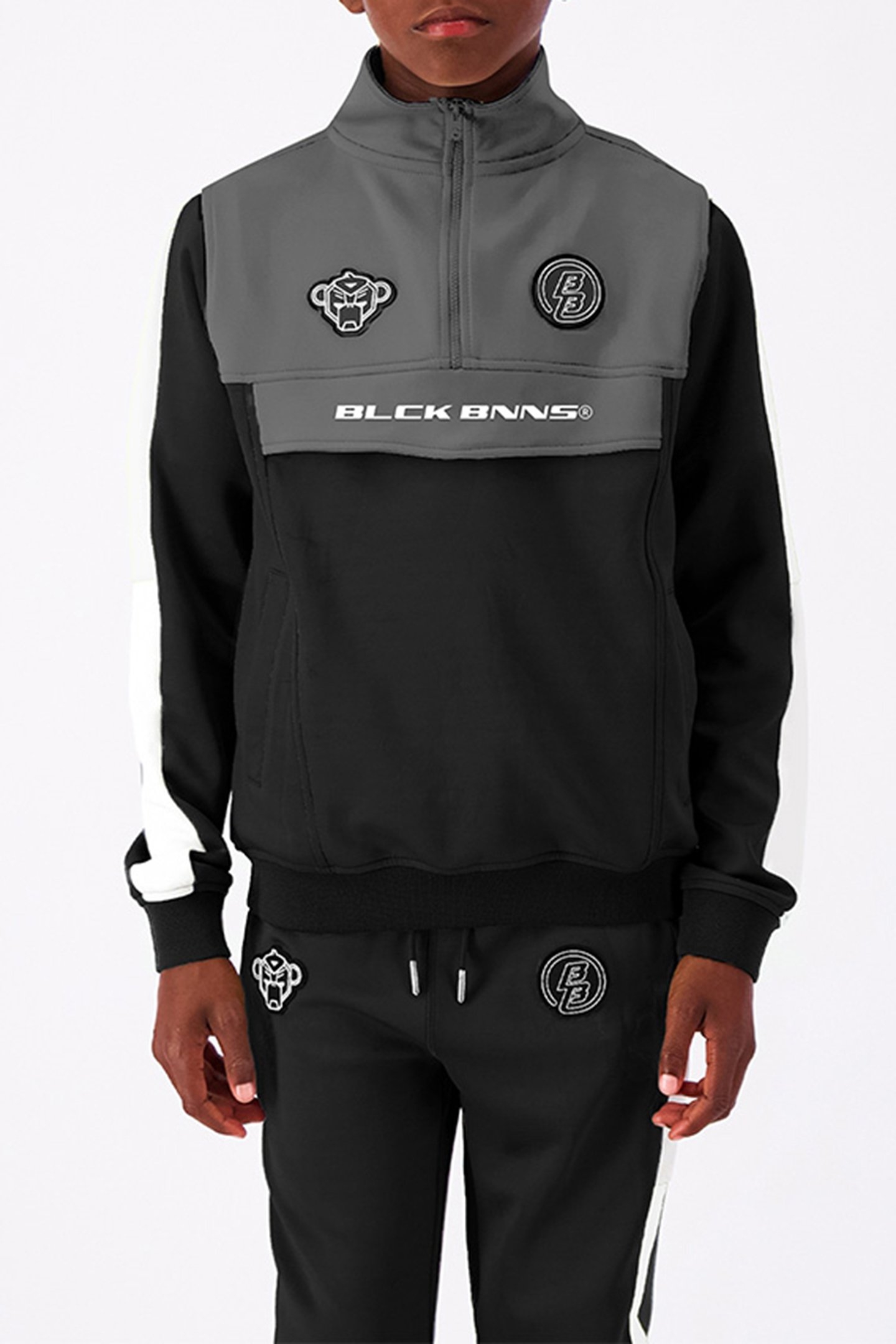 JR. ANORAK TRACKTOP BLACK 1