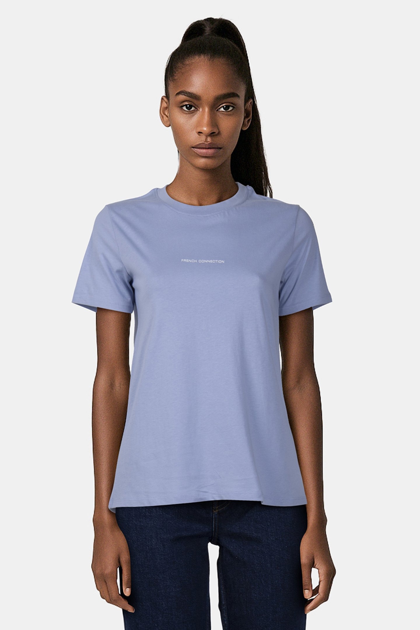 FRENCH CONNECTION TEE WASHED BLUE/WHITE 1