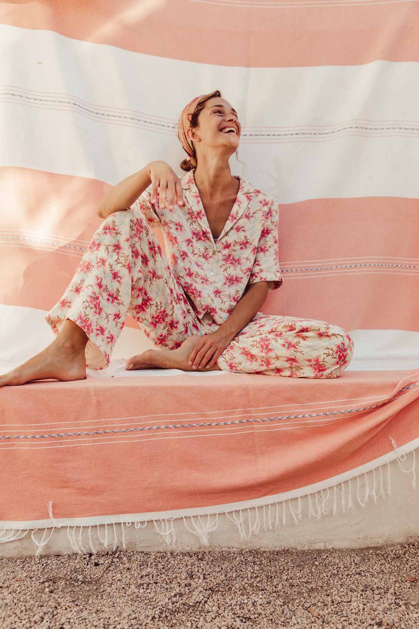 PAJAMAS TOP LOULOU RASPBERRY FLOWERS 4