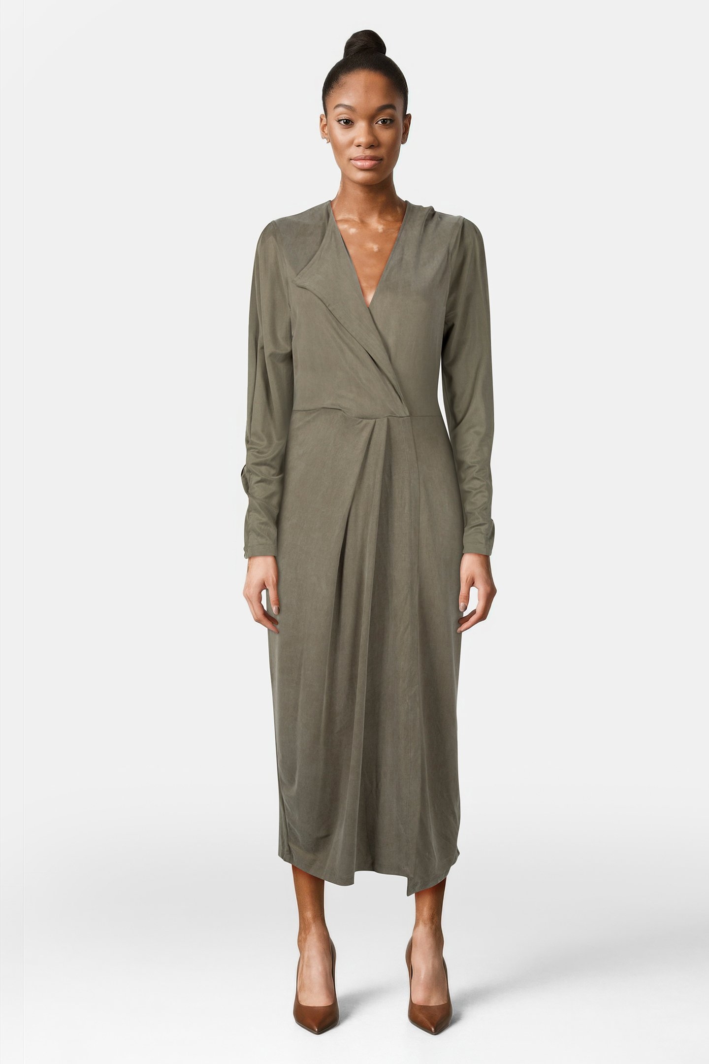 EMILO DRESS LIGHT KHAKI 1