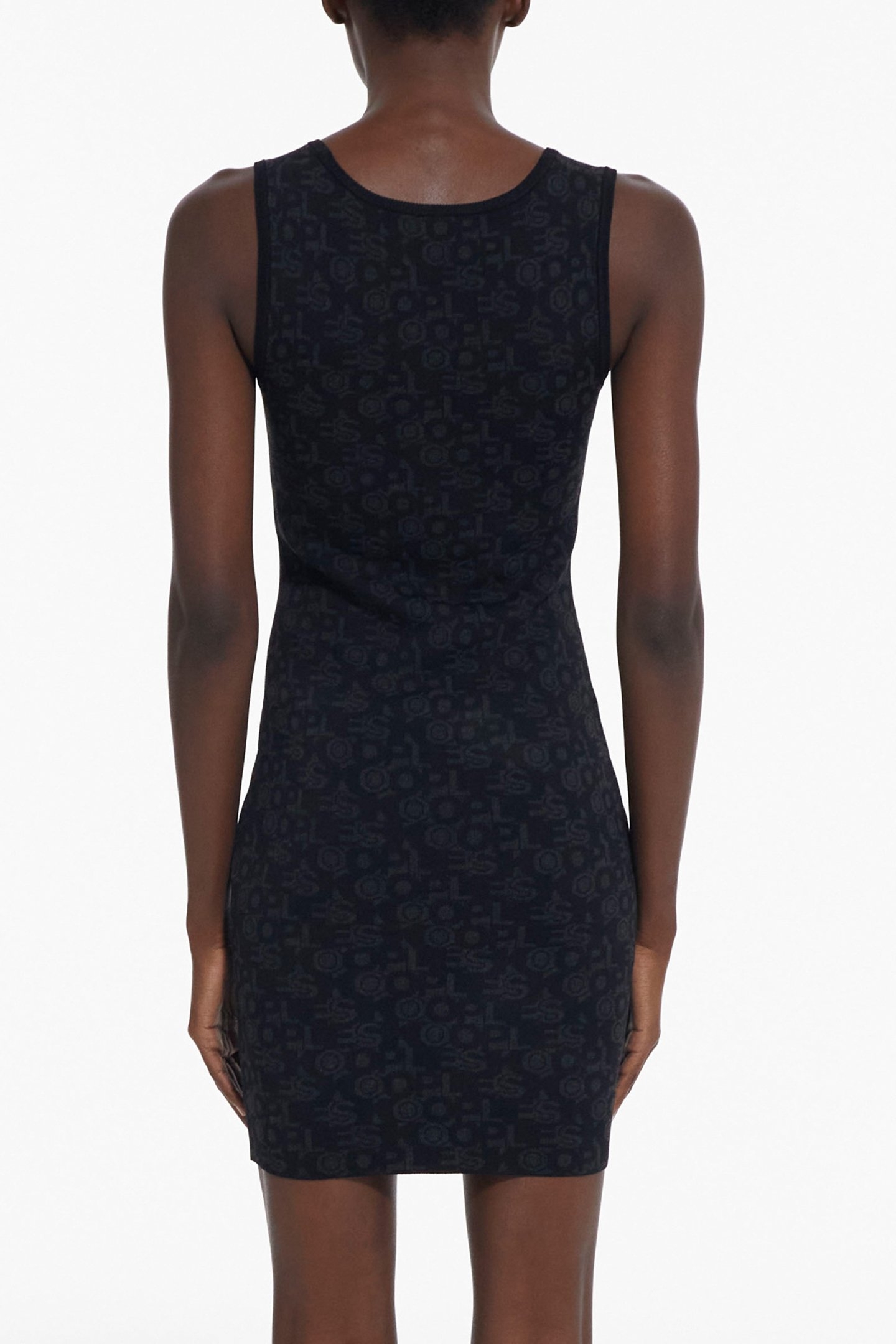 ROBE JACQUARD LOGO ALL OVER BLACK DARK GREY 2