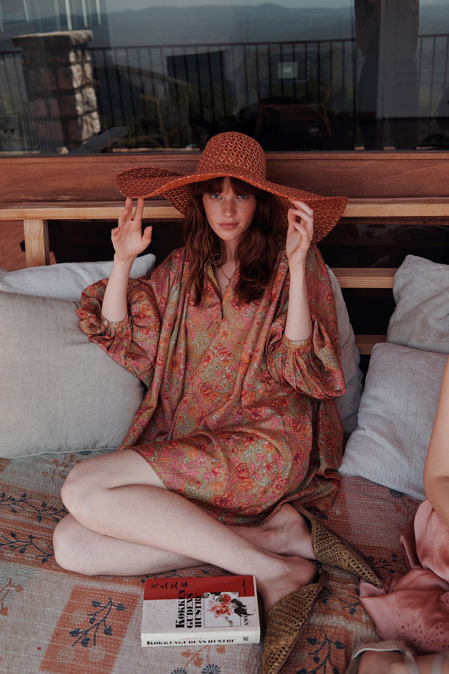 DRESS JEANNETTE KHAKI MULTI FLOWERS 2