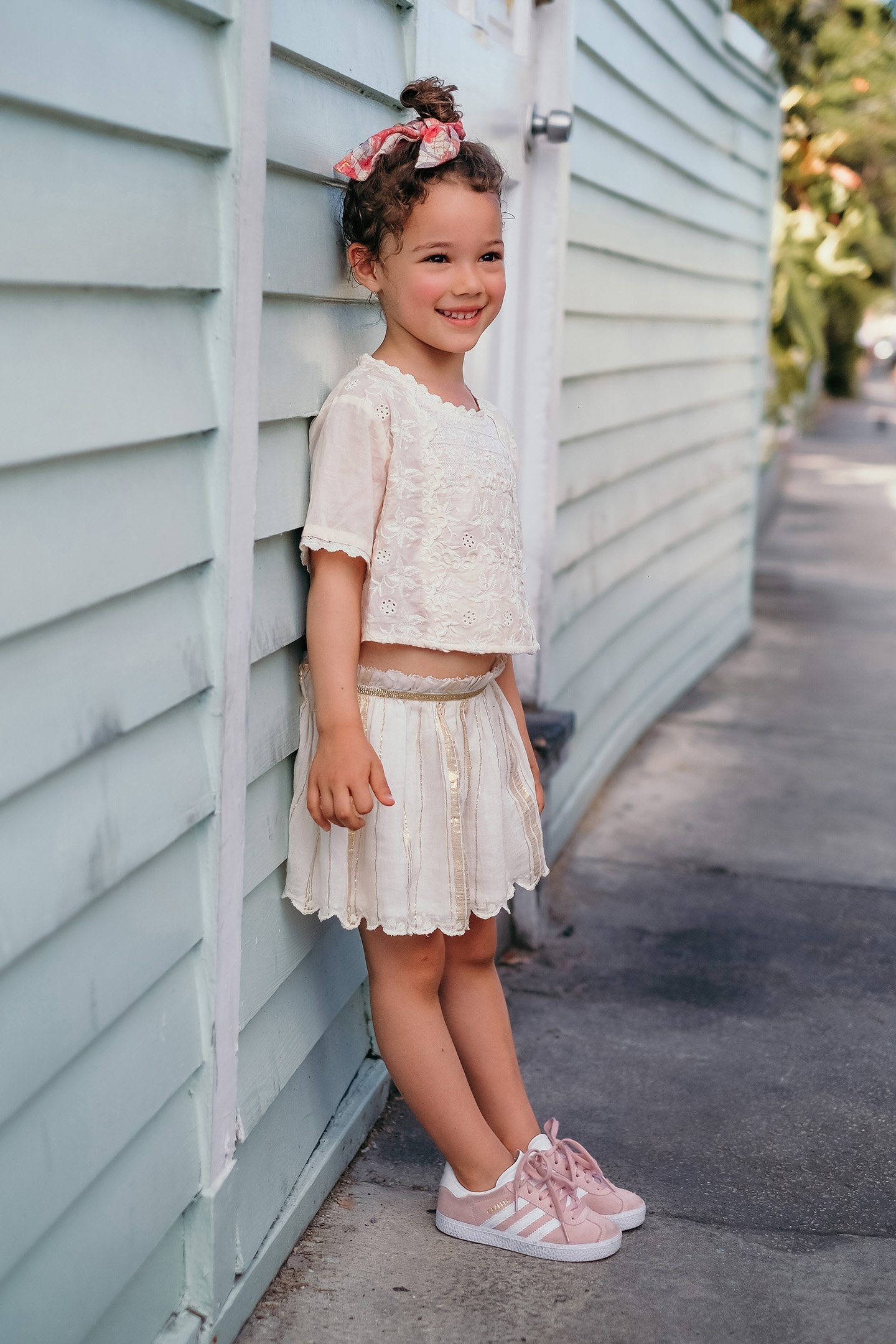 SKIRT SALINA WHITE & GOLD STRIPES 4