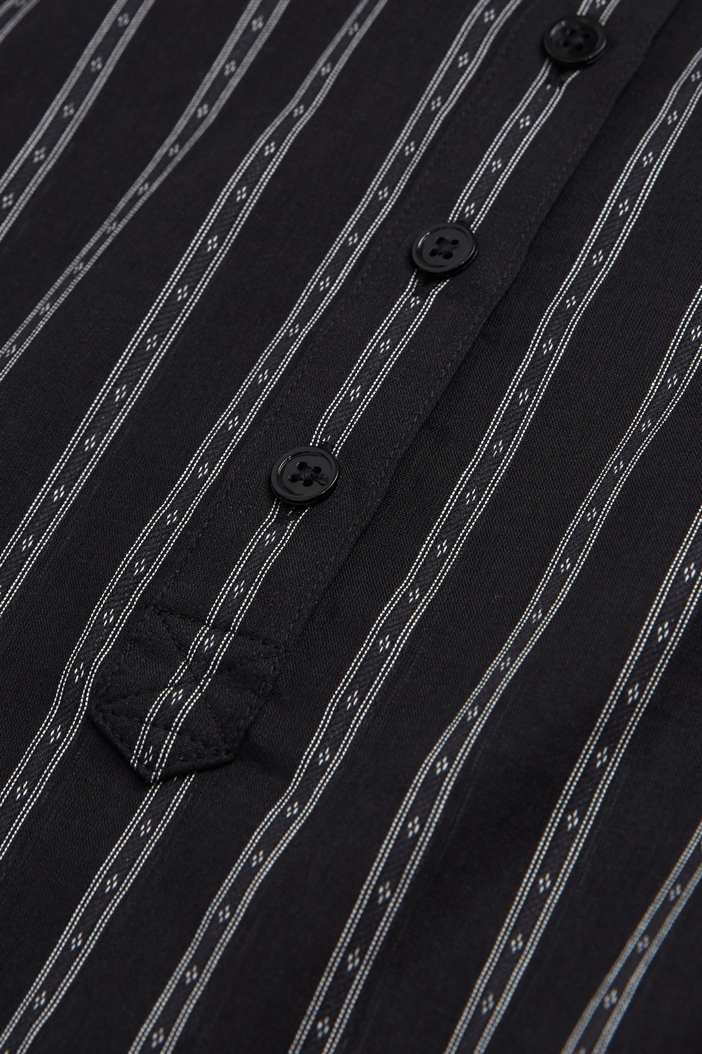 TUNISIAN COLLAR SHIRT BLACK 2