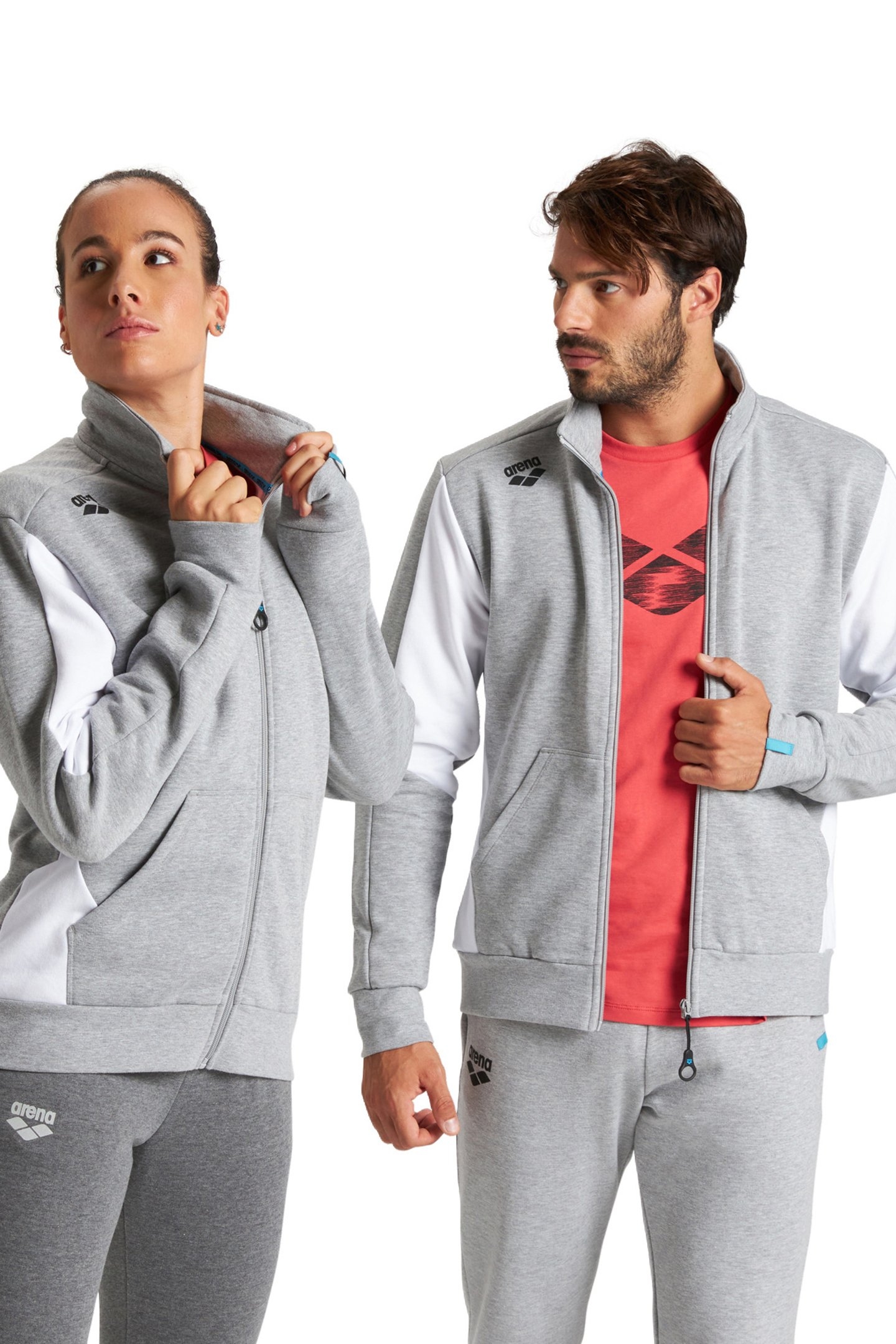 TE F/Z JACKET MEDIUM GREY MELANGE WHITE 6