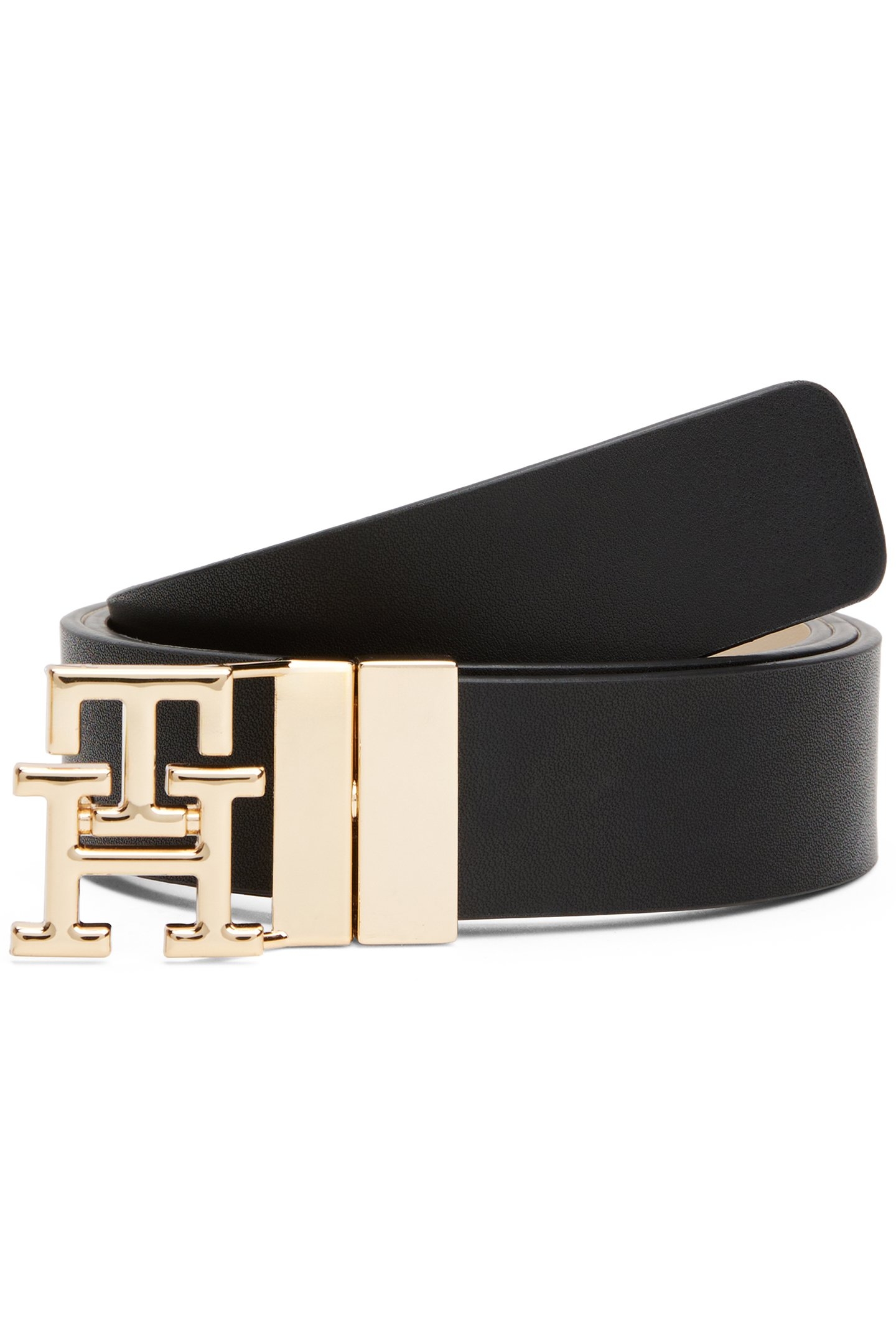 TH 3.0 REVERSIBLE LEATHER BELT BLACK/CLASSIC BEIGE 1