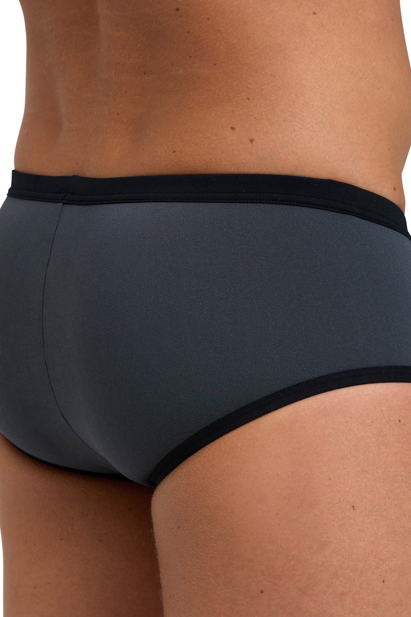 MEN'S ARENA ONE 12CM SWIM BRIEFS BIG LOG ASPHALT BLACK 1